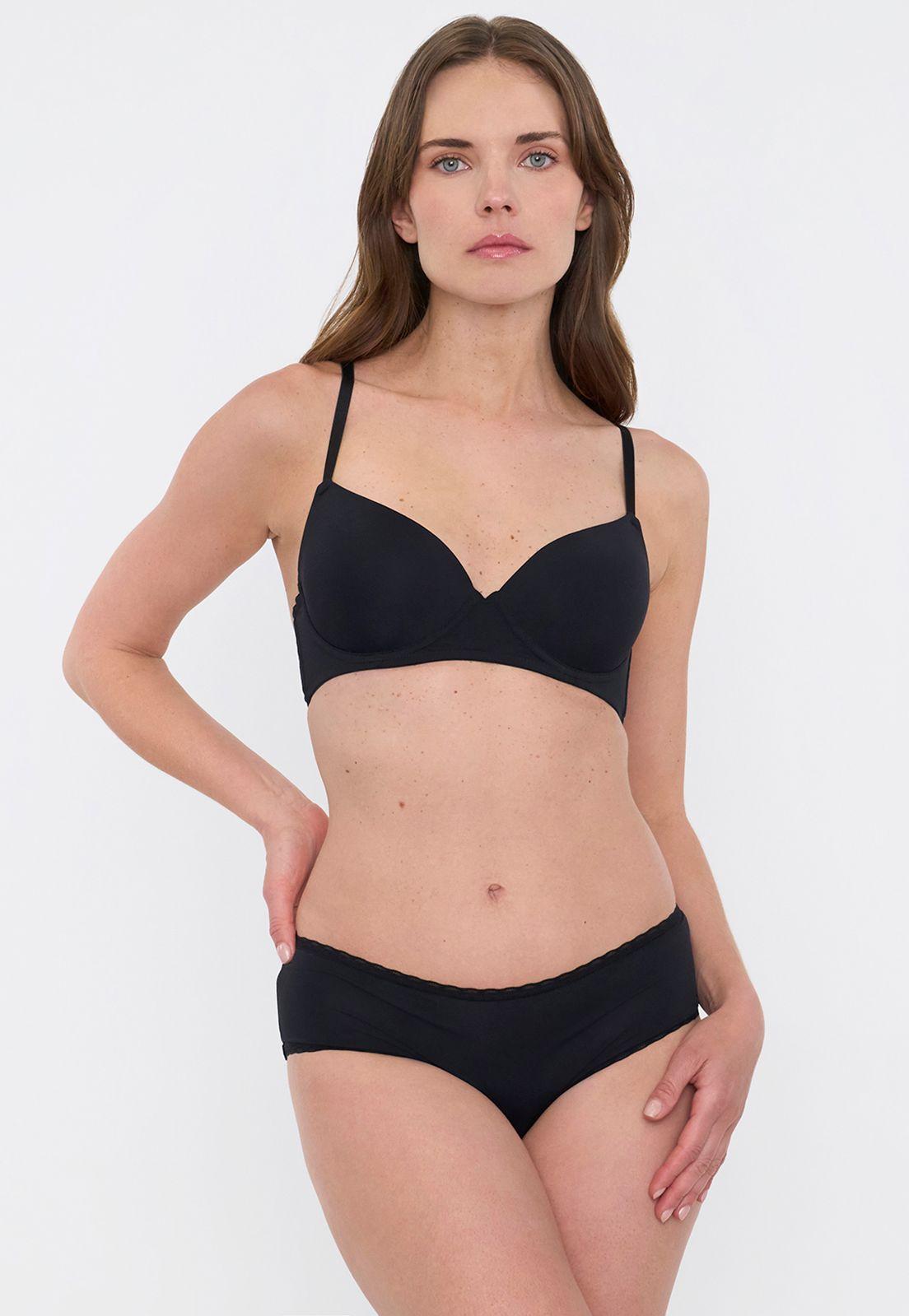 BoyShort Negro Mujer Liso Corona-0