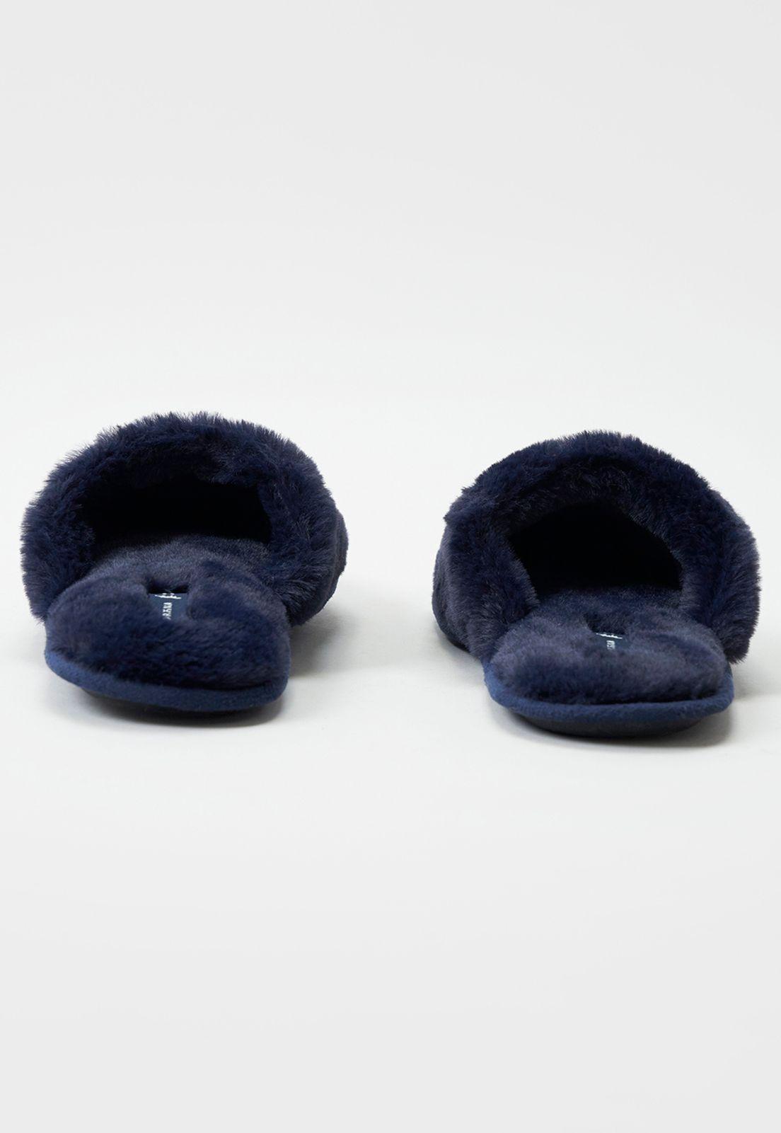Pantuflas Hombre Bordado Best Dad Azul Corona-3