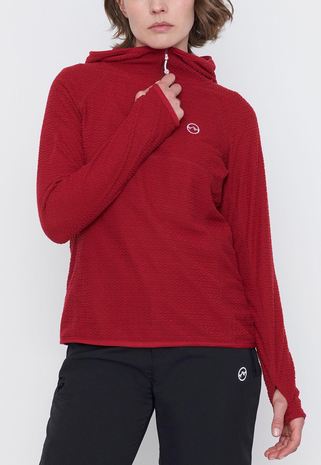 Polerón Outdoor Mujer Waffle Color Burdeo Corona-2