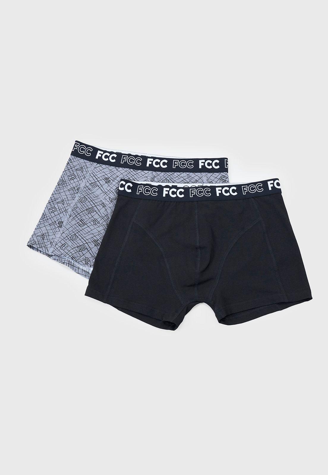Bóxer Hombre Bipack Mix Print Negro/Gris Corona-0