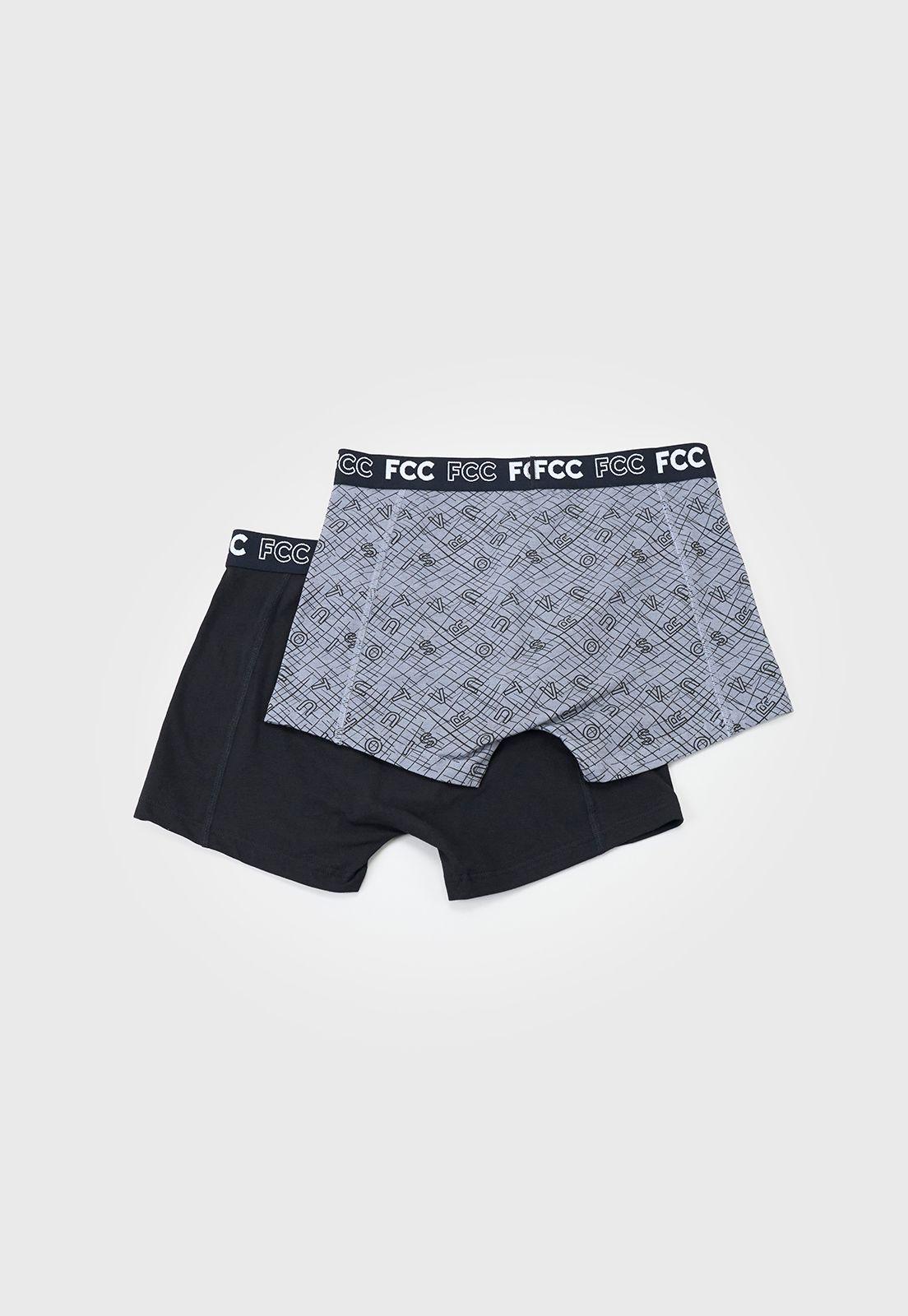 Bóxer Hombre Bipack Mix Print Negro/Gris Corona-1