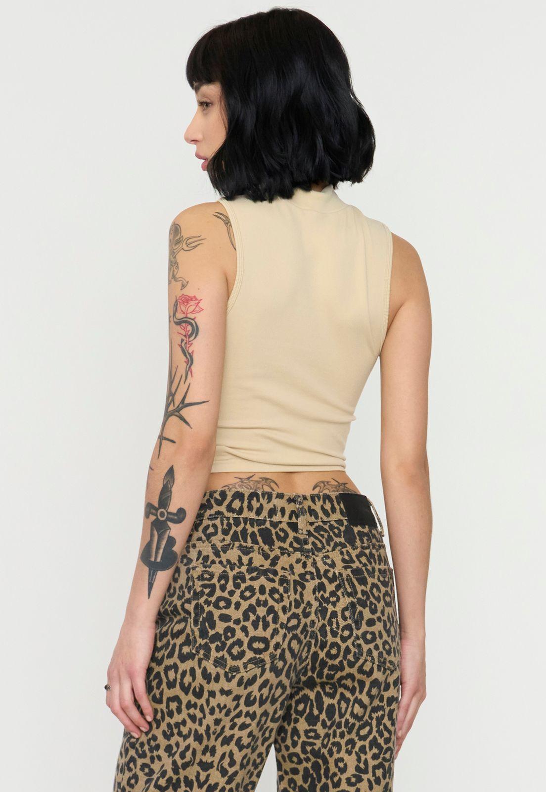 Polera Mujer Sin Mangas Color Beige Corona-1