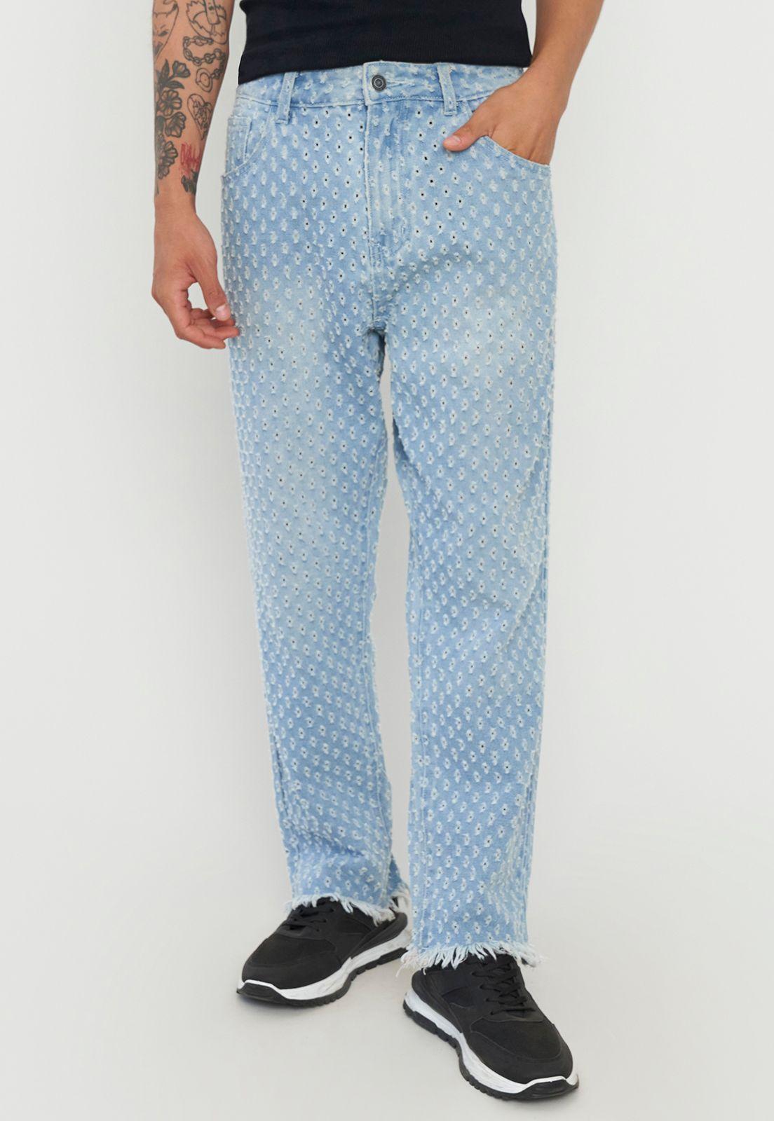 Jeans Straight Fit Azul Claro x Power Peralta Corona-2