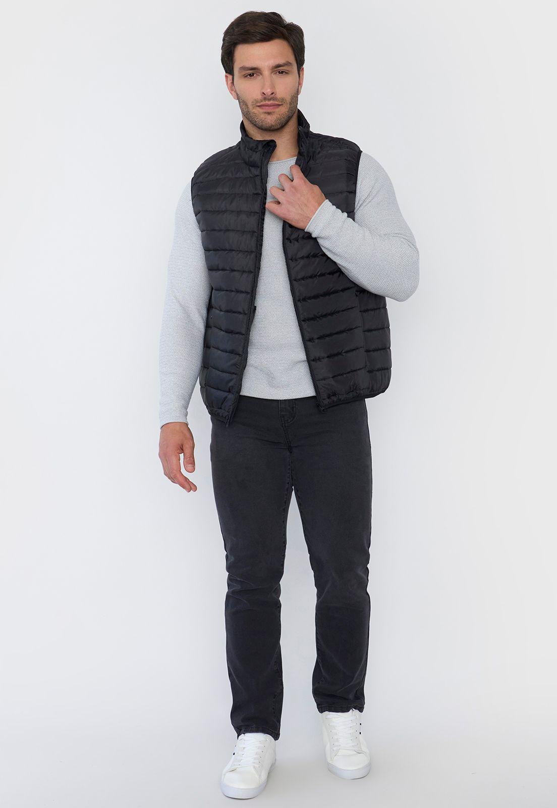 Parka Hombre Sin Mangas Color Negro Corona-3