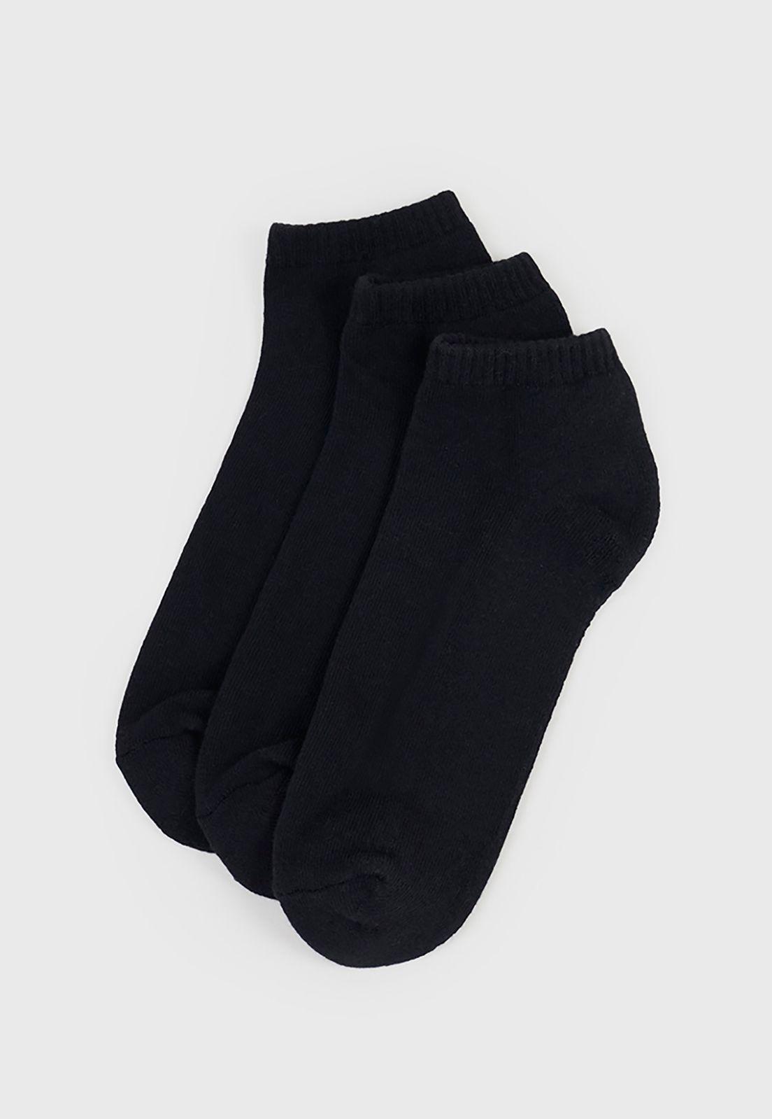 Calcetines Hombre Corto Liso Negro Corona-0