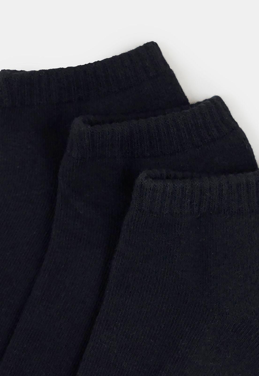 Calcetines Hombre Corto Liso Negro Corona-1