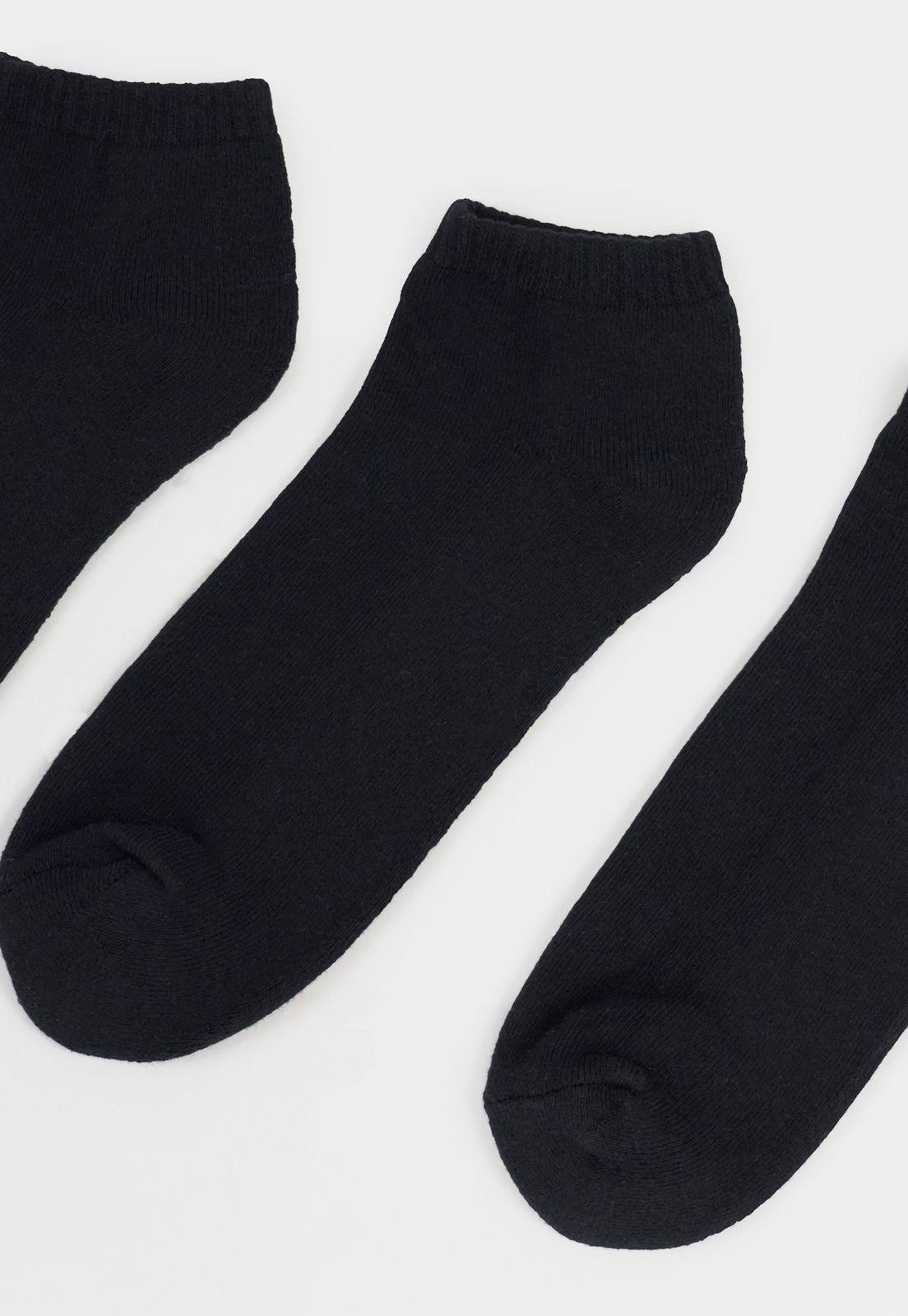 Calcetines Hombre Corto Liso Negro Corona-3