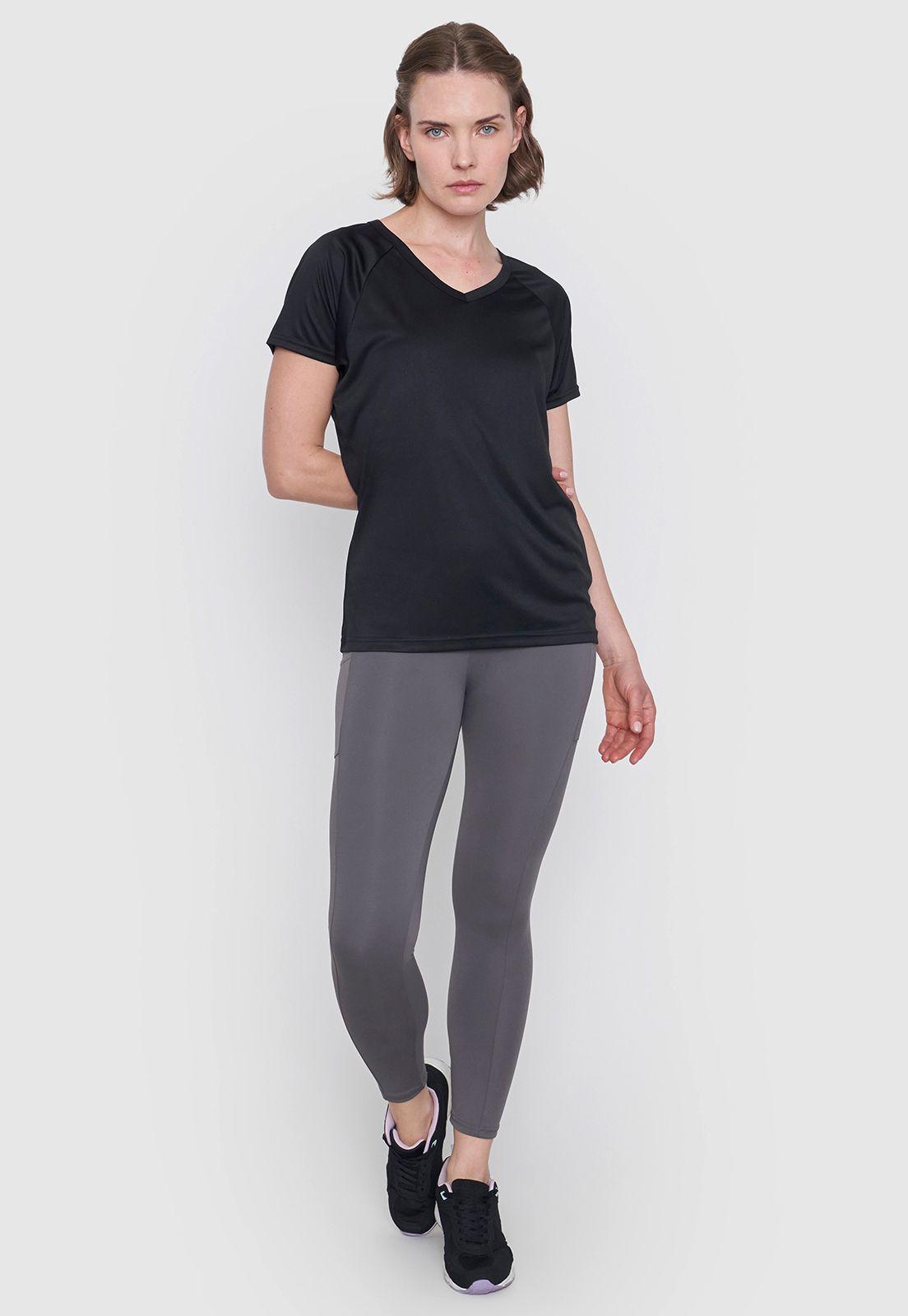Polera Mujer Deportivo V-Neck Negro Corona-3