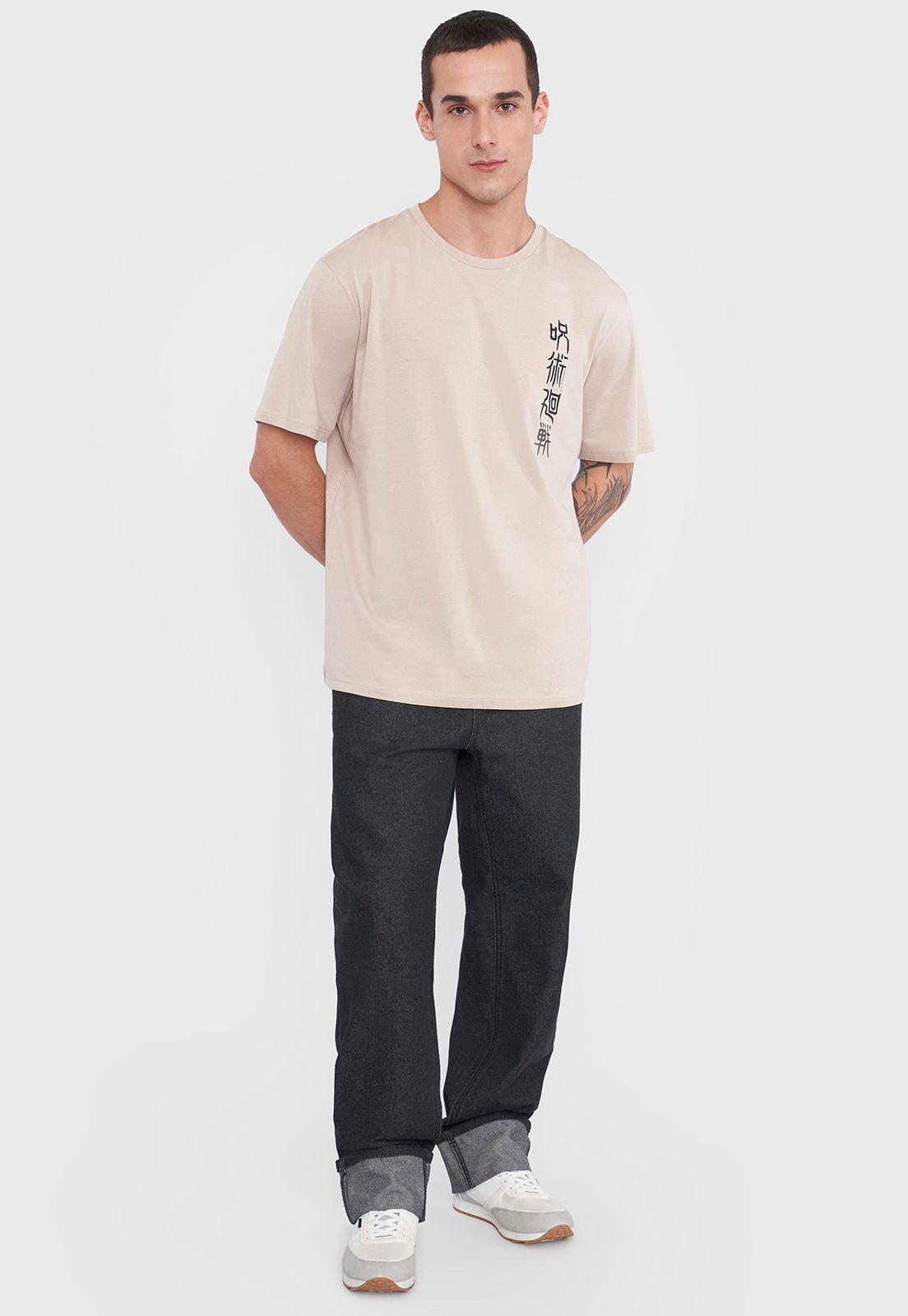 Polera Hombre Licencia Jujutsu Kaisen Ecru Megumi Corona-3