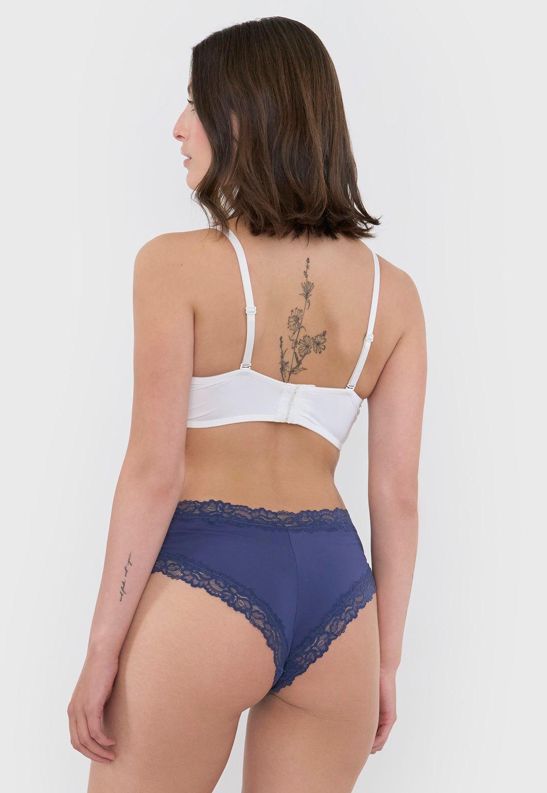 Pantaleta Mujer Azul Microfibra Lace Corona-2