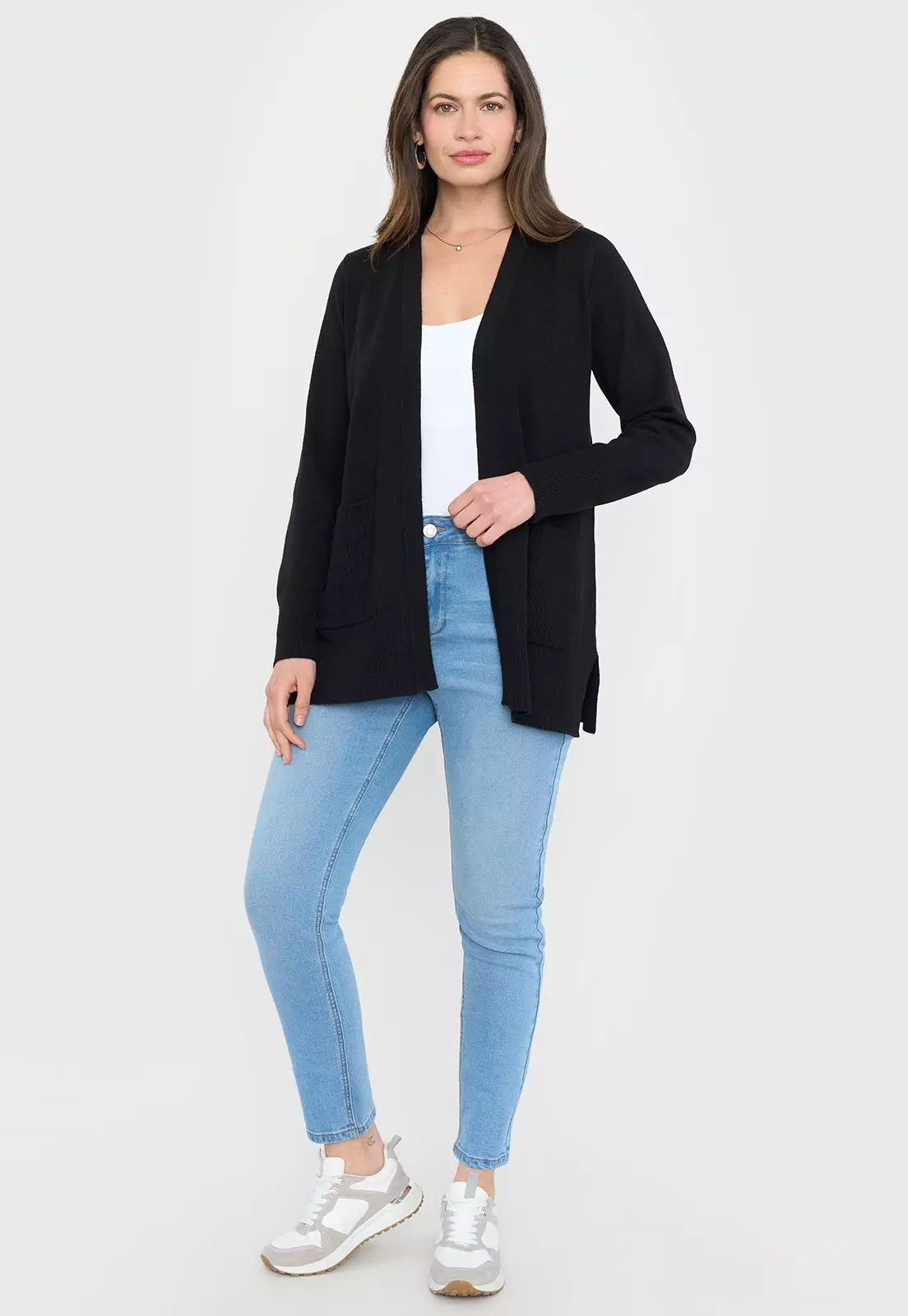 Chaleco Mujer Cárdigan Brillos Negro Corona-3