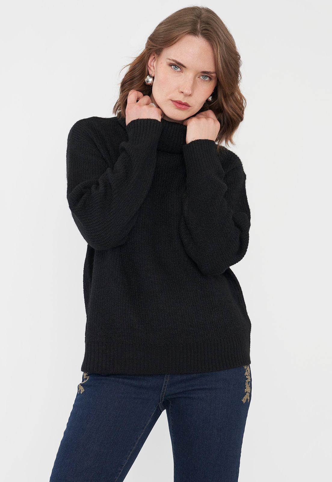 Sweater Negro Mujer Básico Corona-0