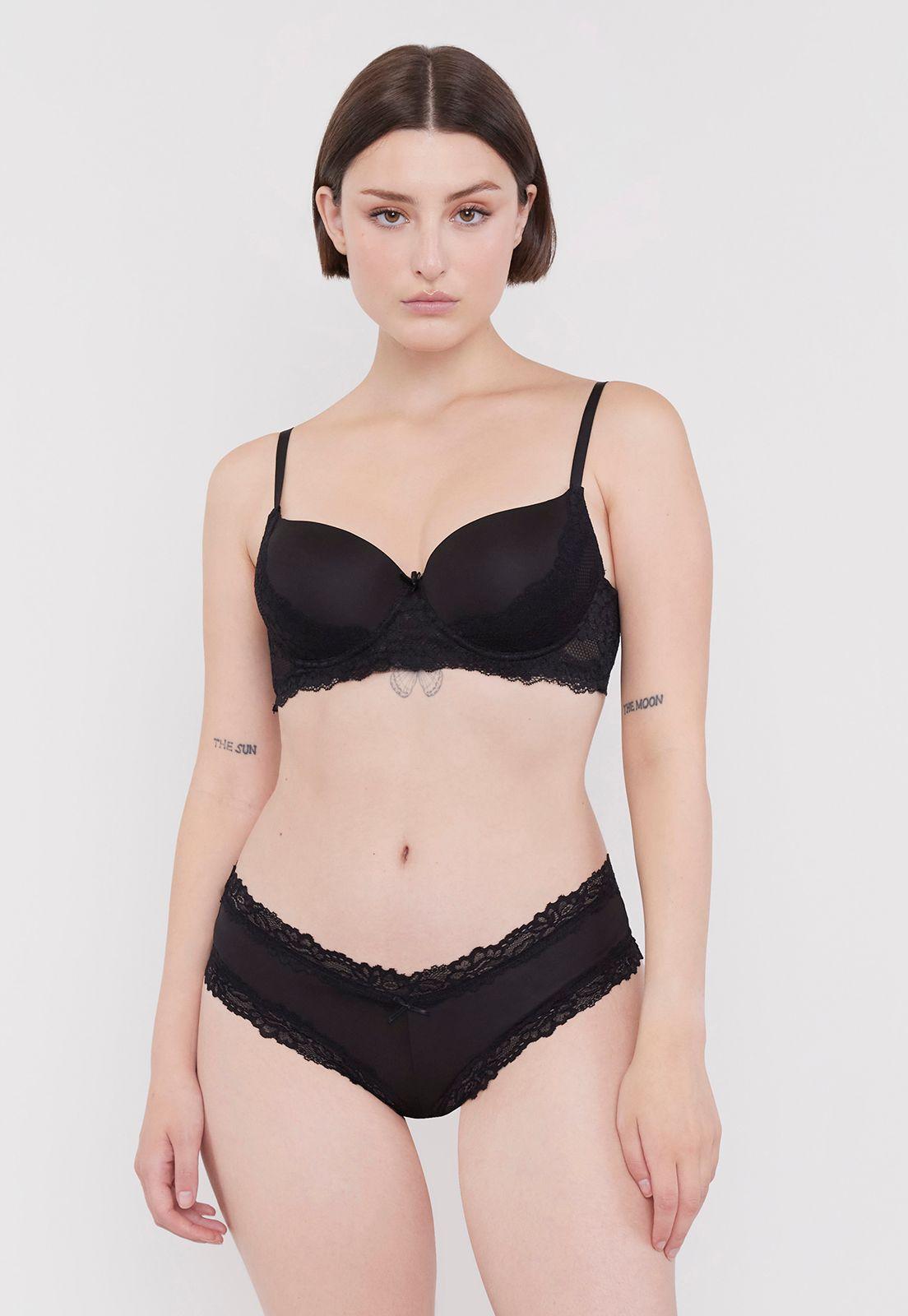 Sostén Mujer Push Up Copa B Negro  Corona-3