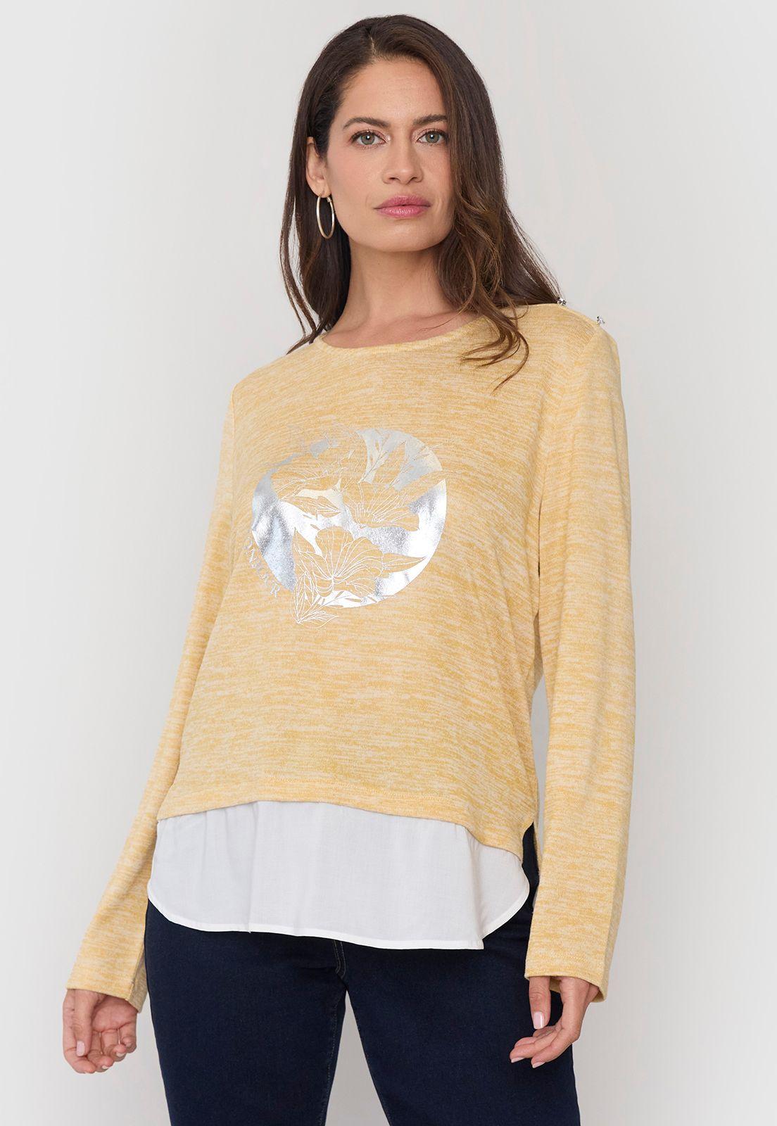 Camant Blusa Mujer Mostaza Corona-0