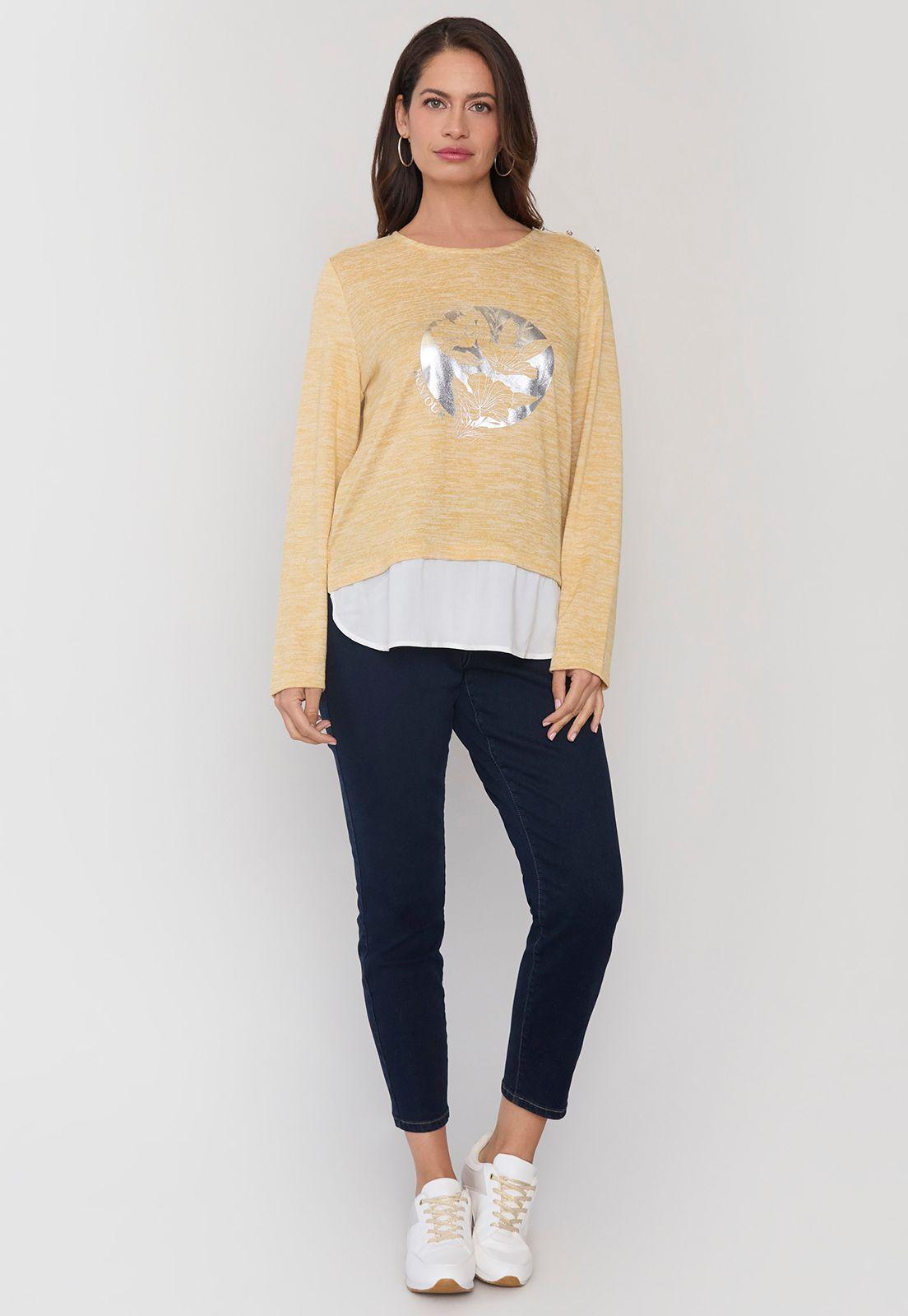 Camant Blusa Mujer Mostaza Corona-3