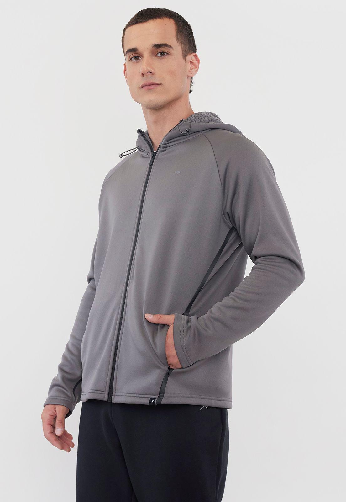 Polerón Hombre Deportivo Gris Full Zipper Corona-0
