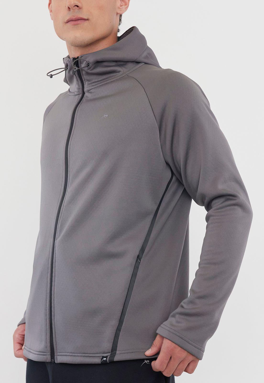 Polerón Hombre Deportivo Gris Full Zipper Corona-2