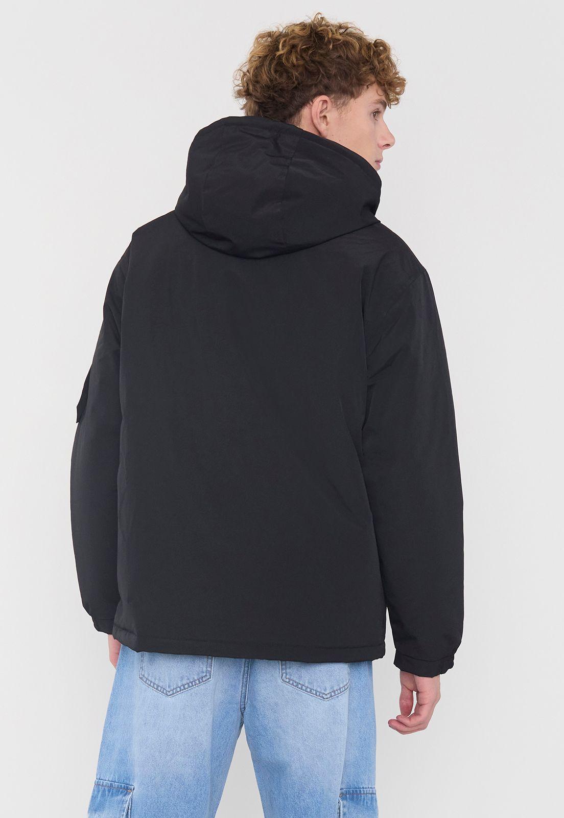 Parka Hombre Bolsillo Canguro Negro Corona-2