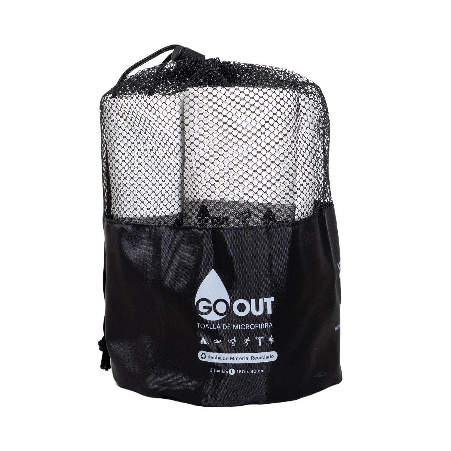 Pack Toalla de microfibra Go Out 100 material reciclado Tama o L Blancas-0