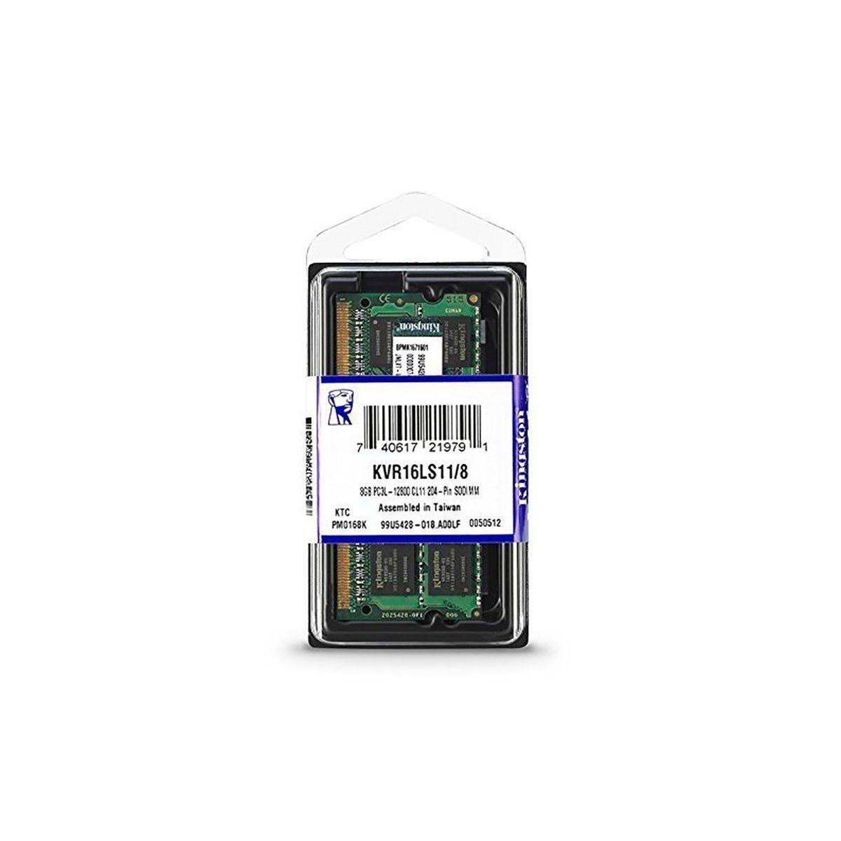 Memoria Notebook 8gb Ddr3l Pc3l-12800 Kingston Low Vol 1.35v-0
