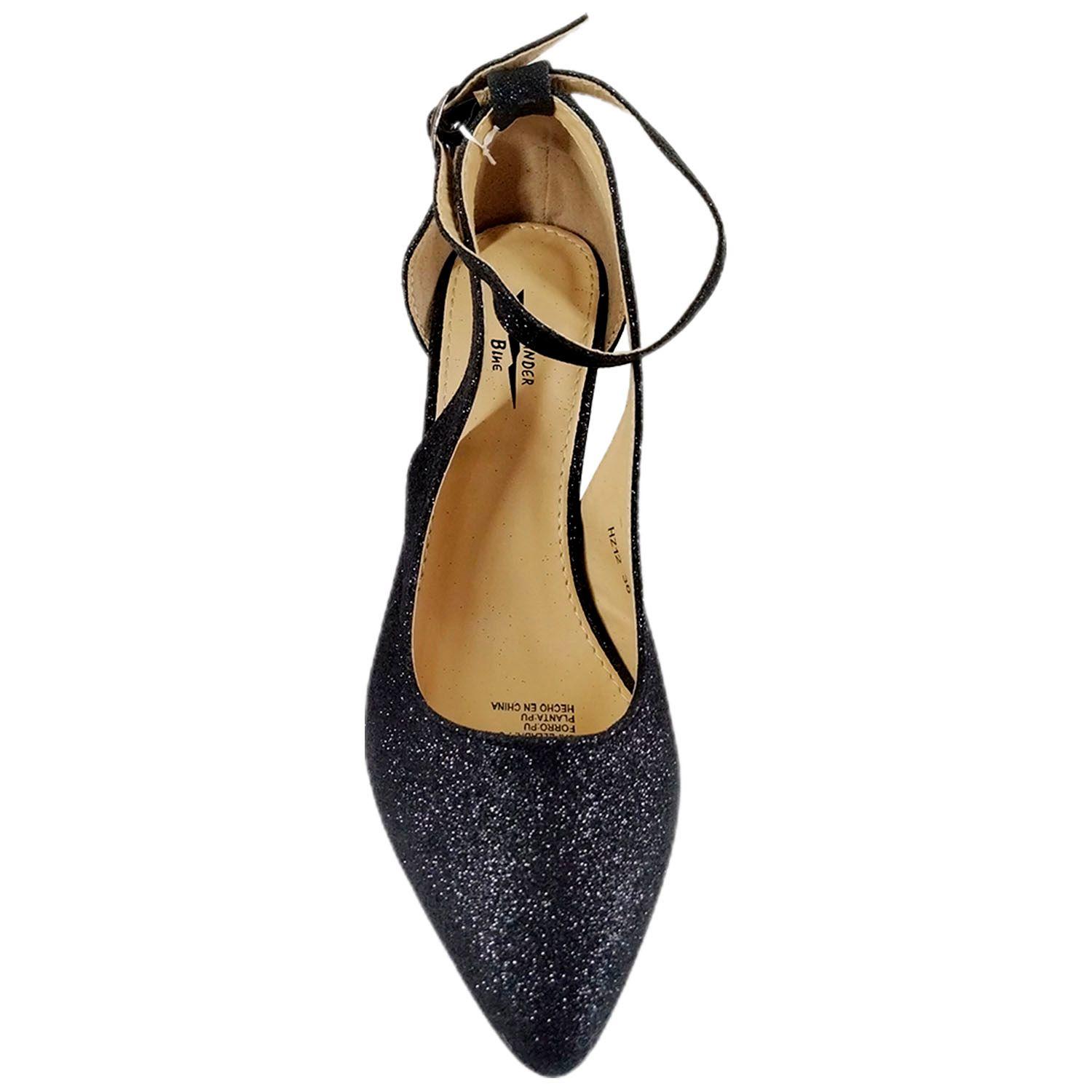 Zapato Brillante de mujer taco bajo z12-3