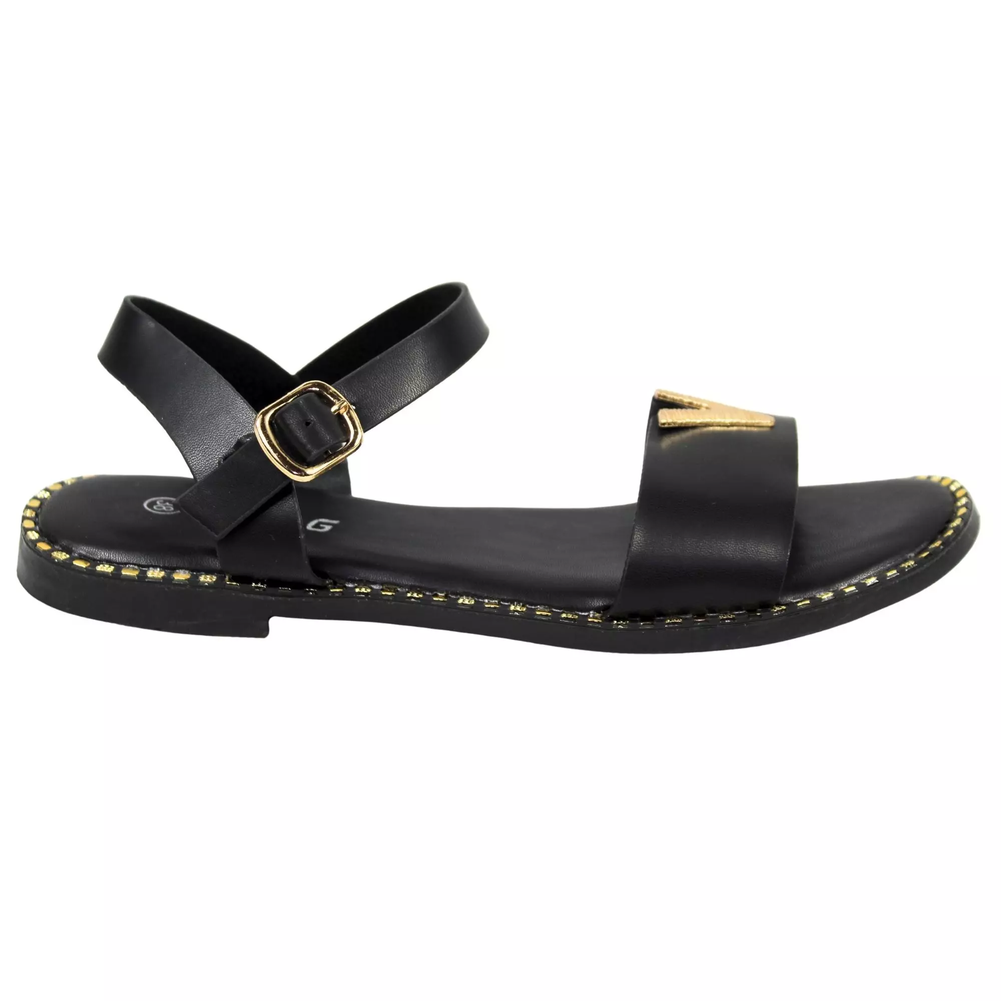 Sandalias de Mujer con Hebilla Dorada PG5232 Dorado-0