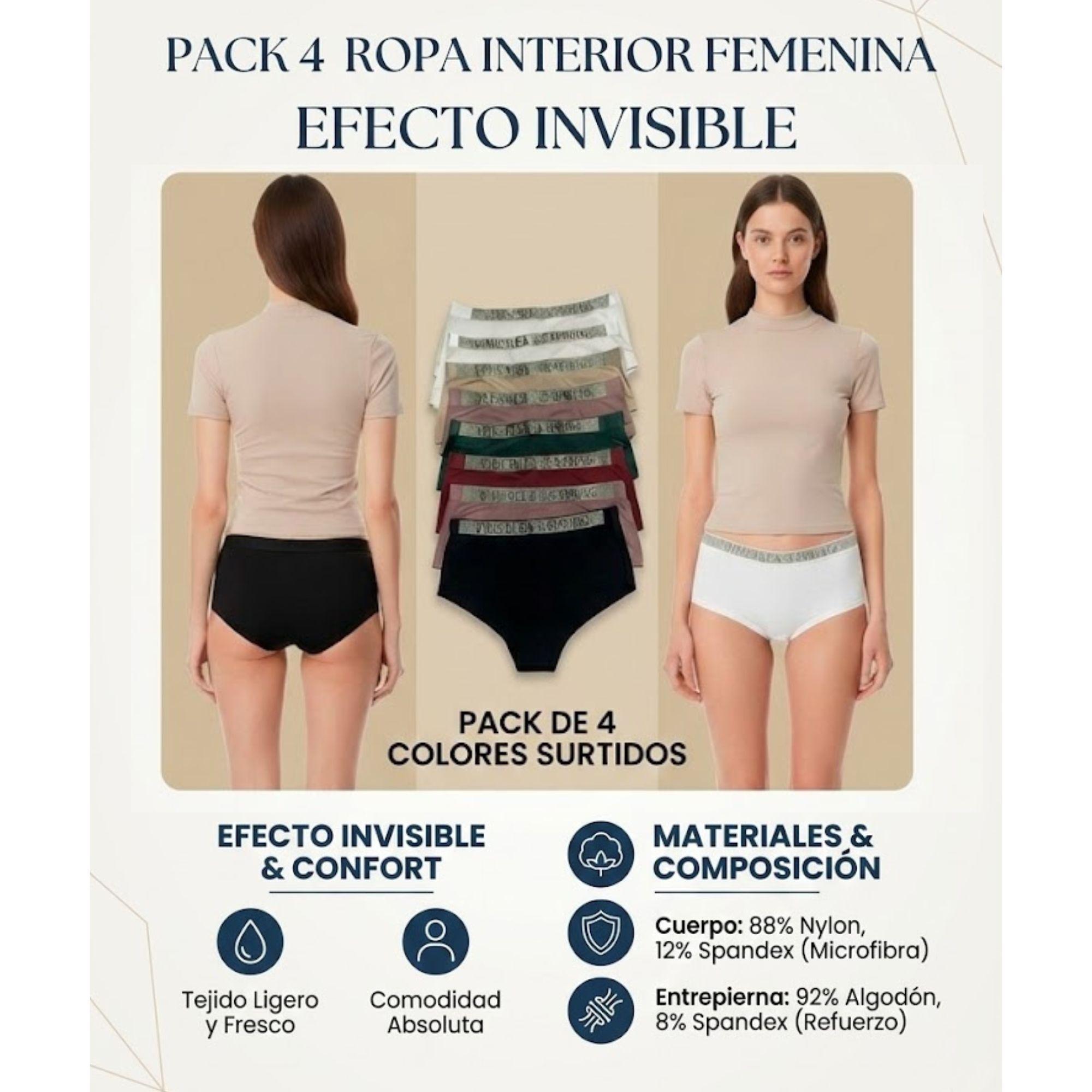 Calzones Invisibles y Frescos Pack de 4 V2044-2