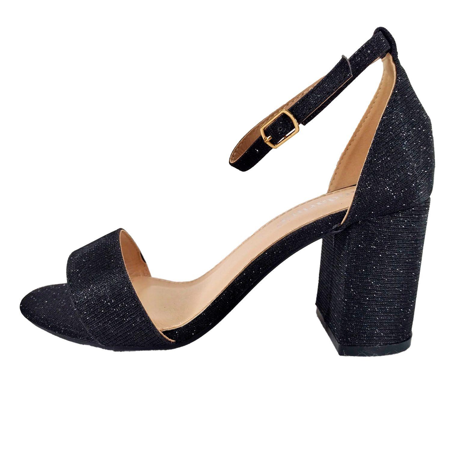 Sandalias De Mujer Taco Alto Con Brillantes L5 Yasna-0