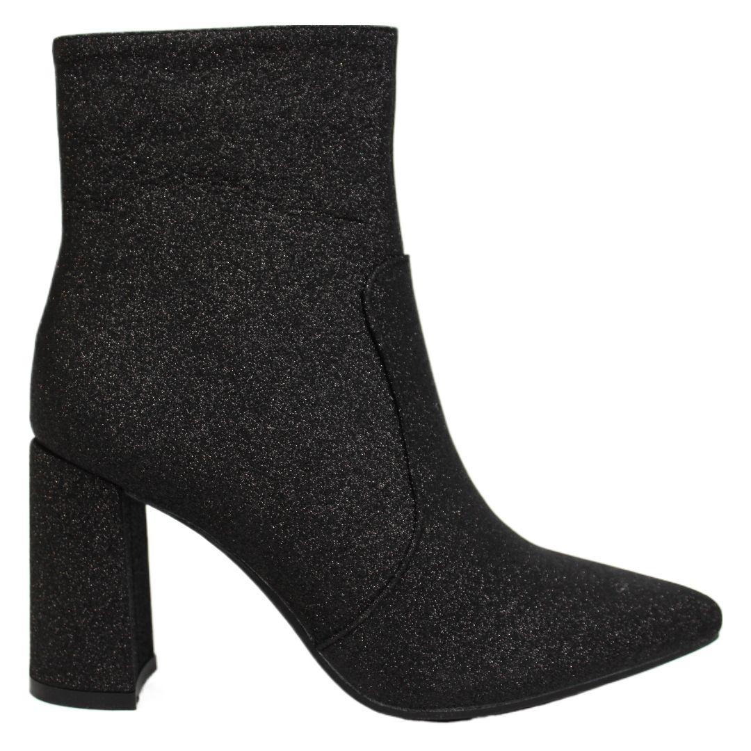 Botin Mujer Brillante Q-02  Negro Yassne-0