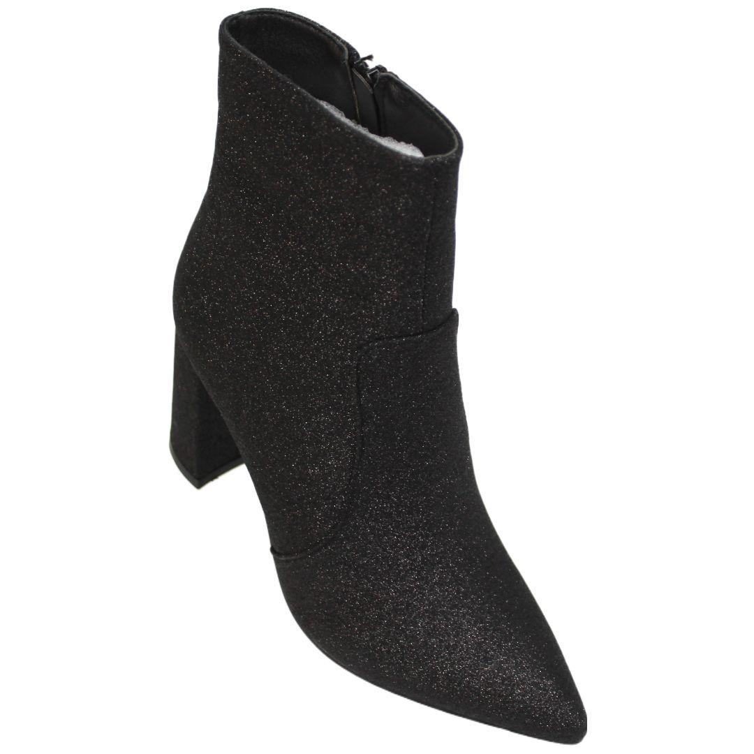 Botin Mujer Brillante Q-02  Negro Yassne-2