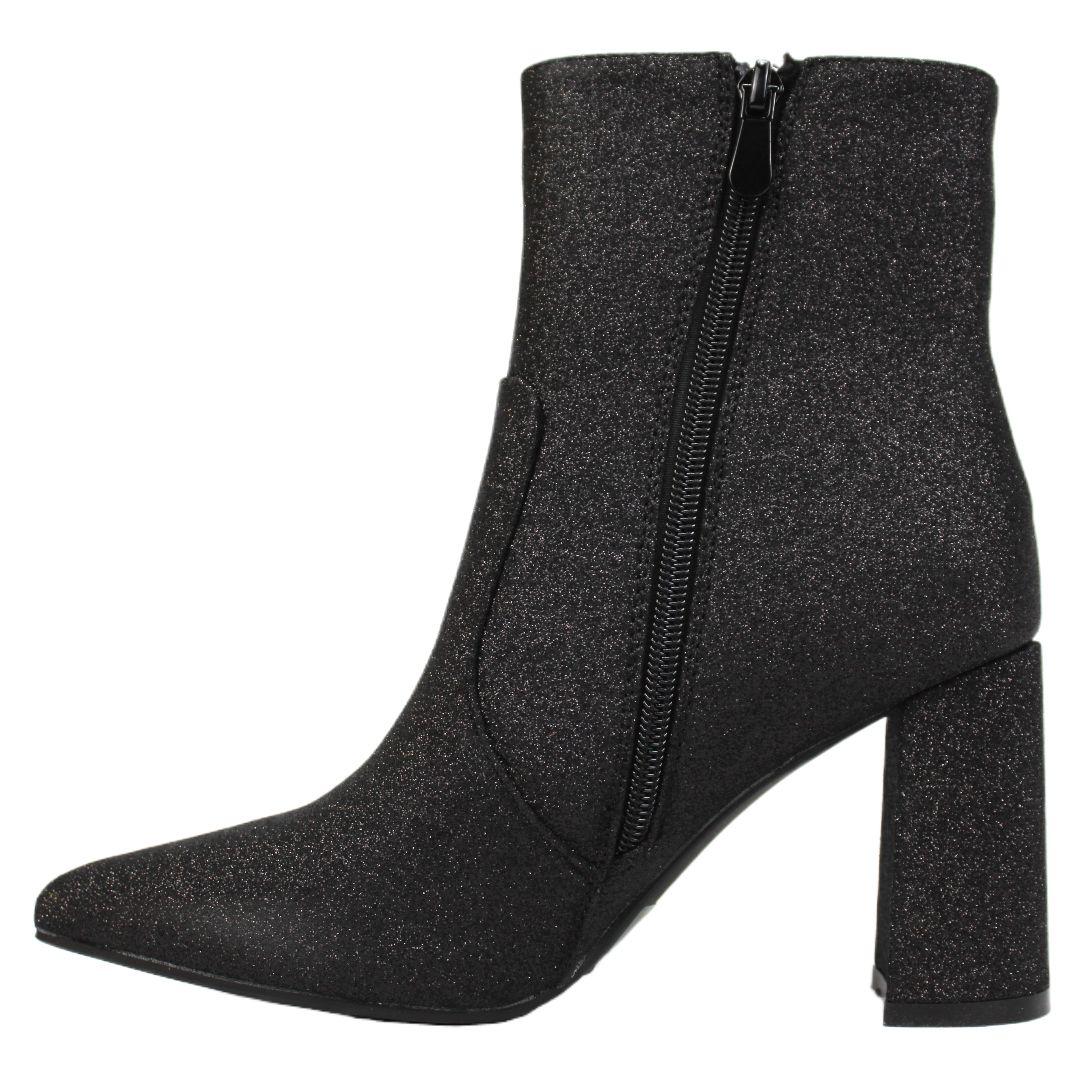 Botin Mujer Brillante Q-02  Negro Yassne-3
