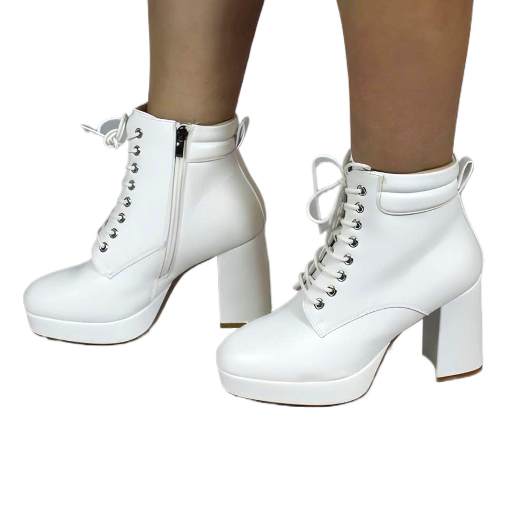 Botin de Mujer Taco Alto 61 Yassne Blanco-0