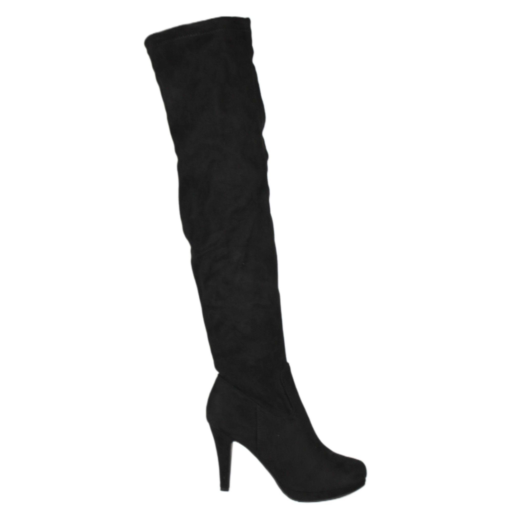 Bota Larga Gamuza Mujer 30 Yassne Negro-0