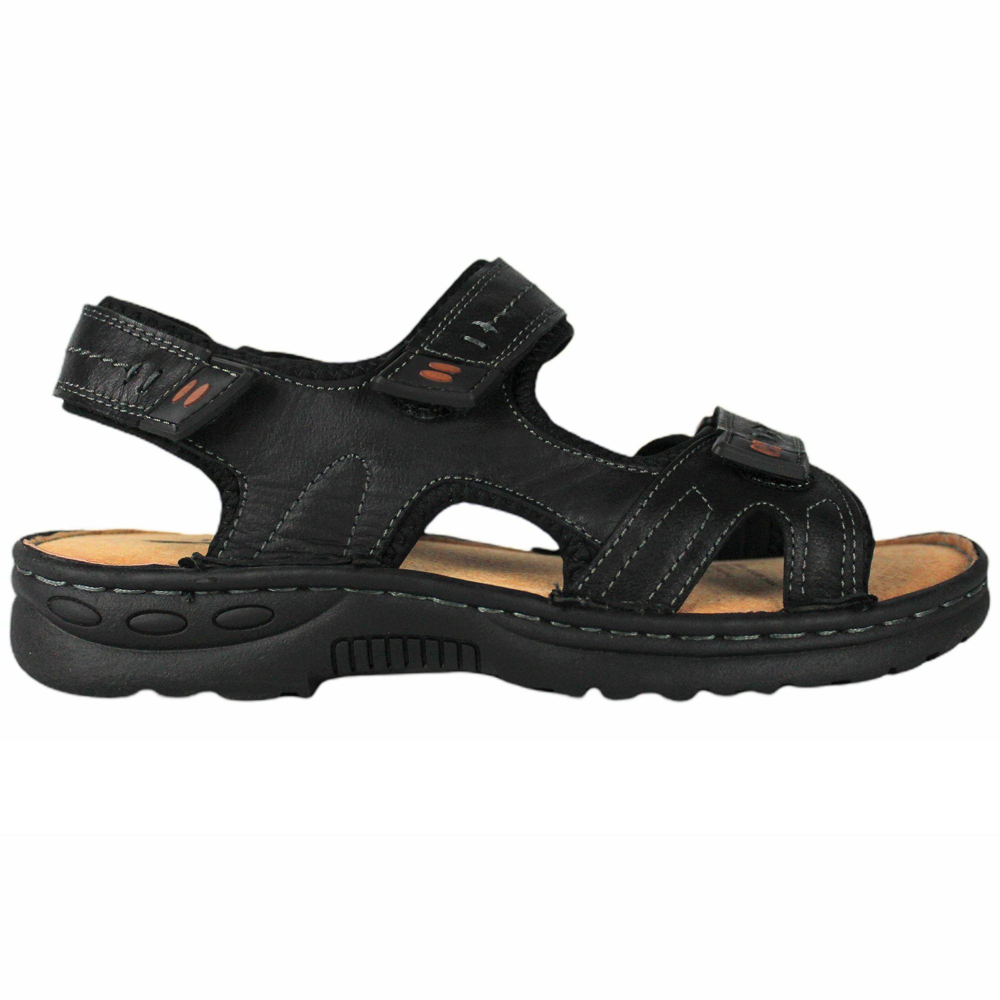 Sandalia Cuero Hombre 411 Negro-0