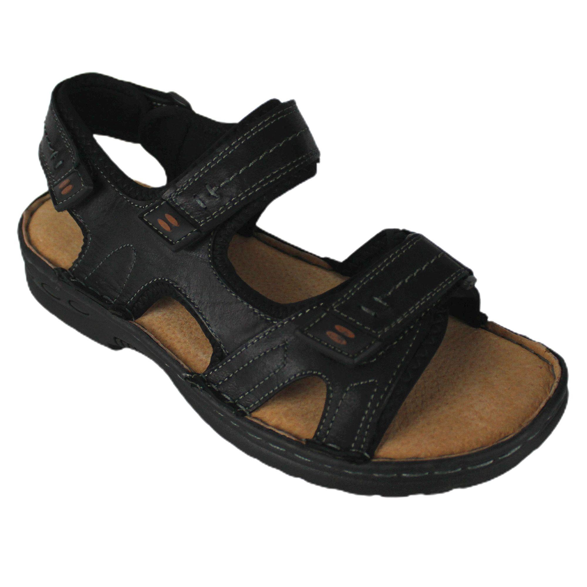 Sandalia Cuero Hombre 411 Negro-2