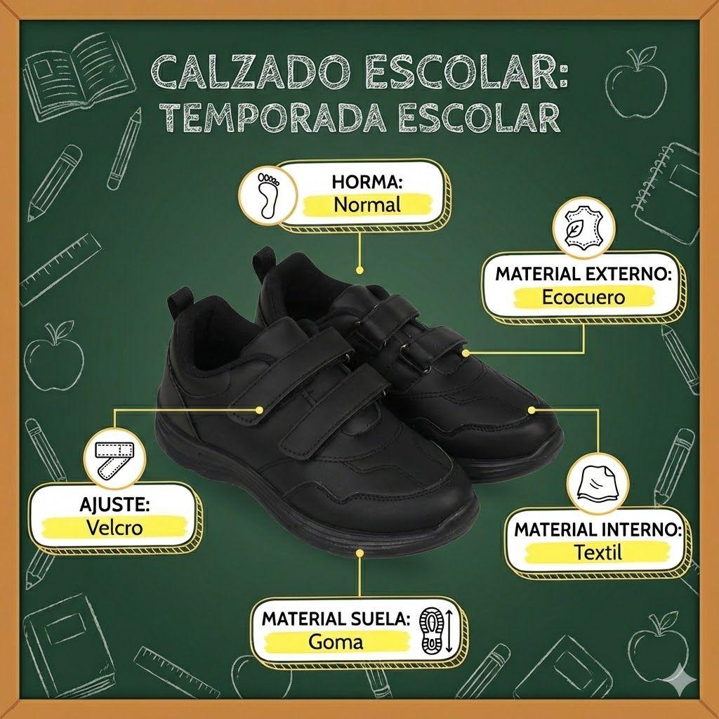 Zapatilla Escolar TH-904Black30-35 Negro-4