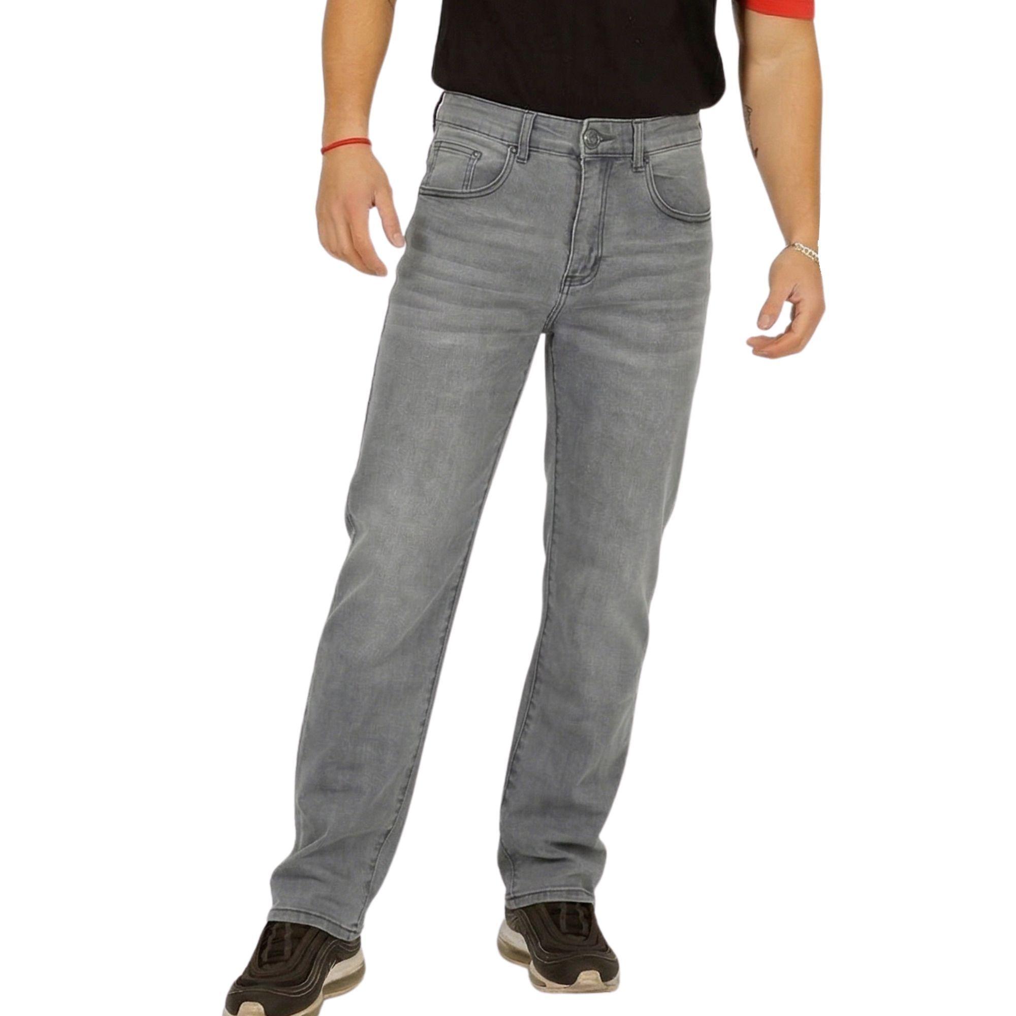 Jeans de Hombre Recto Regular Fit Gris-1