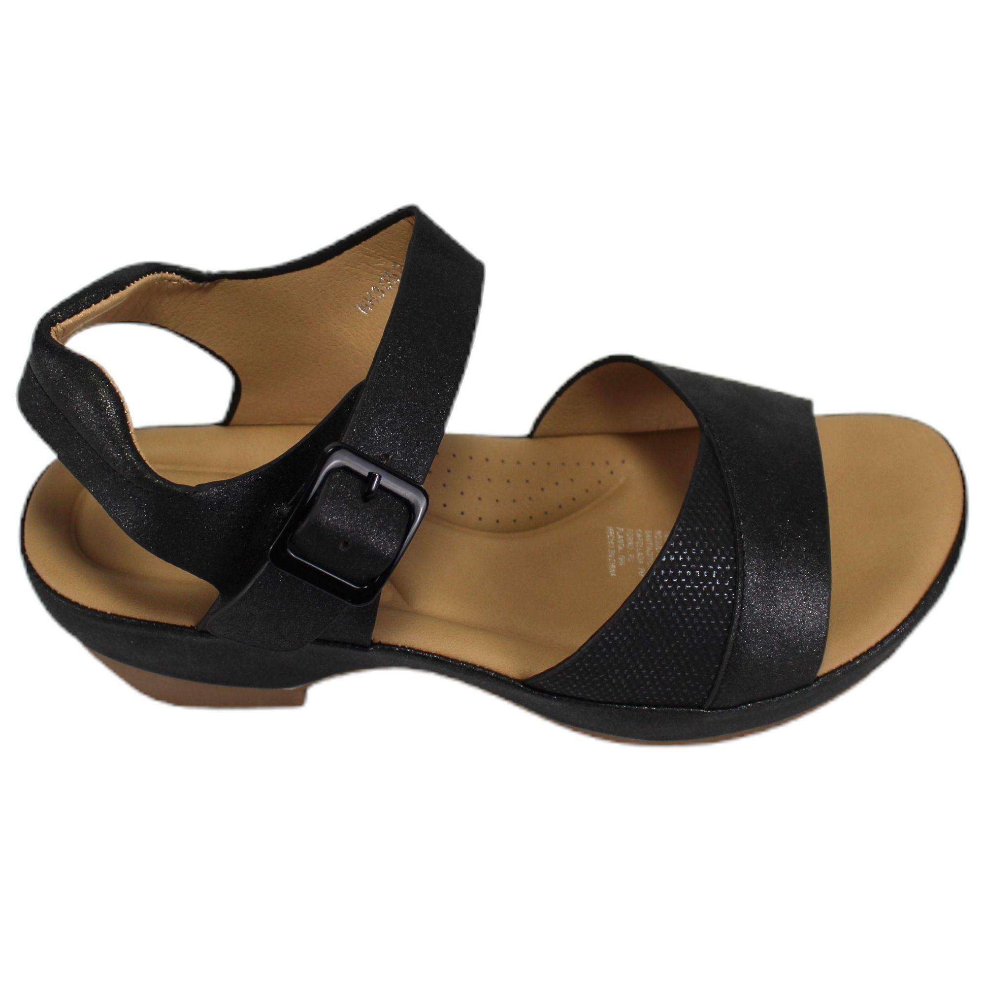 Sandalia Casual Mujer Taco Medio H52 Yassne Negro-2