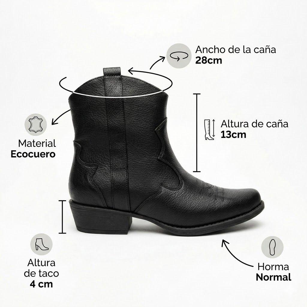 Botín Vaquero Mujer Taco Bajo L6-7