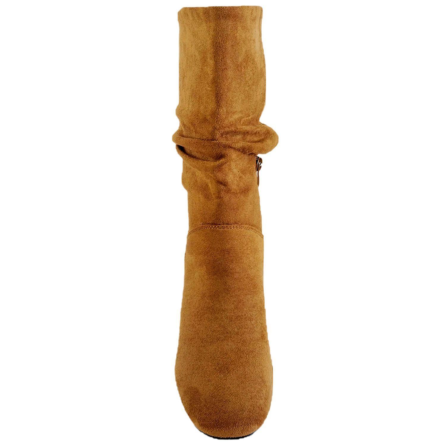 Bota Formal de Gamuza para Mujer b316 Marron-3