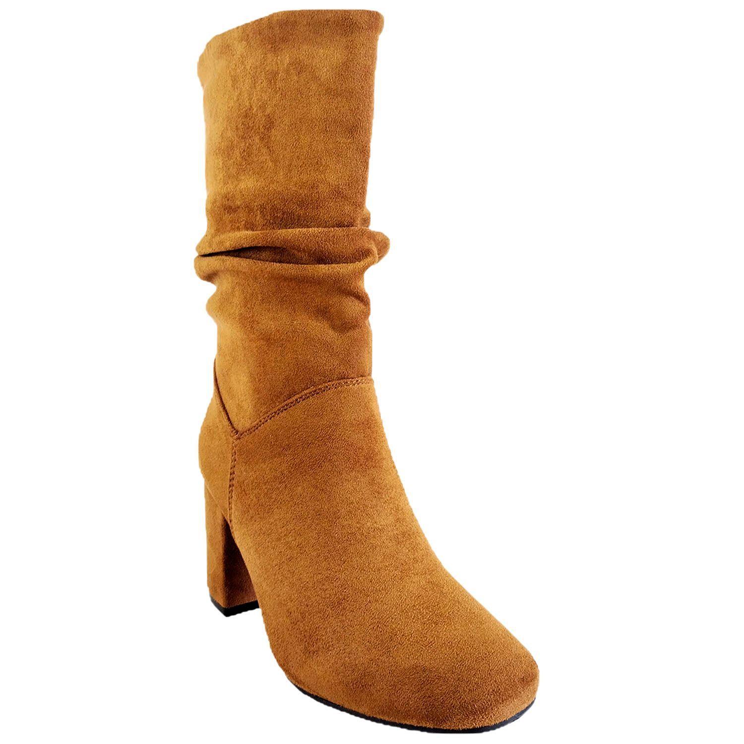 Bota Formal de Gamuza para Mujer b316 Marron-1