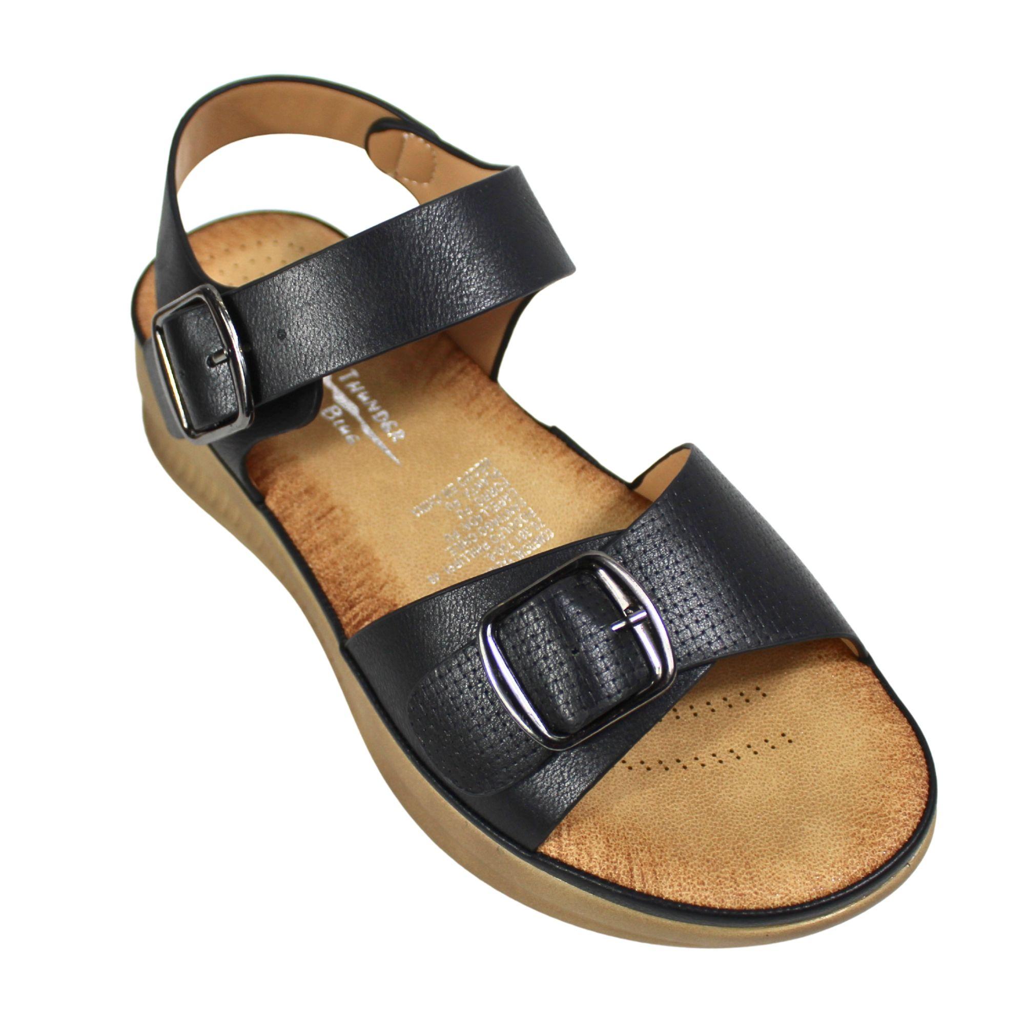 Sandalia Mujer Plataforma Hebilla 0419-1 Negro-2