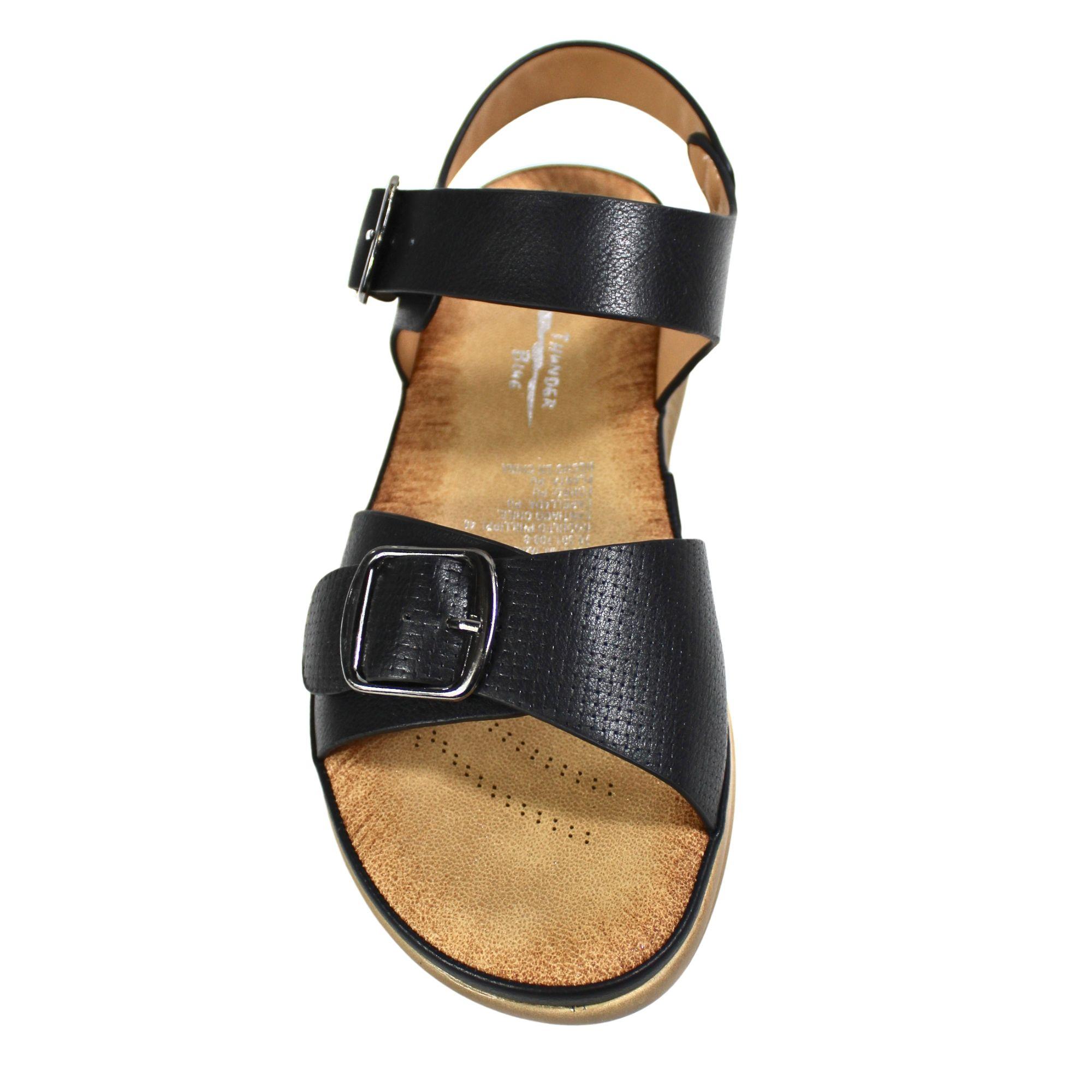 Sandalia Mujer Plataforma Hebilla 0419-1 Negro-3