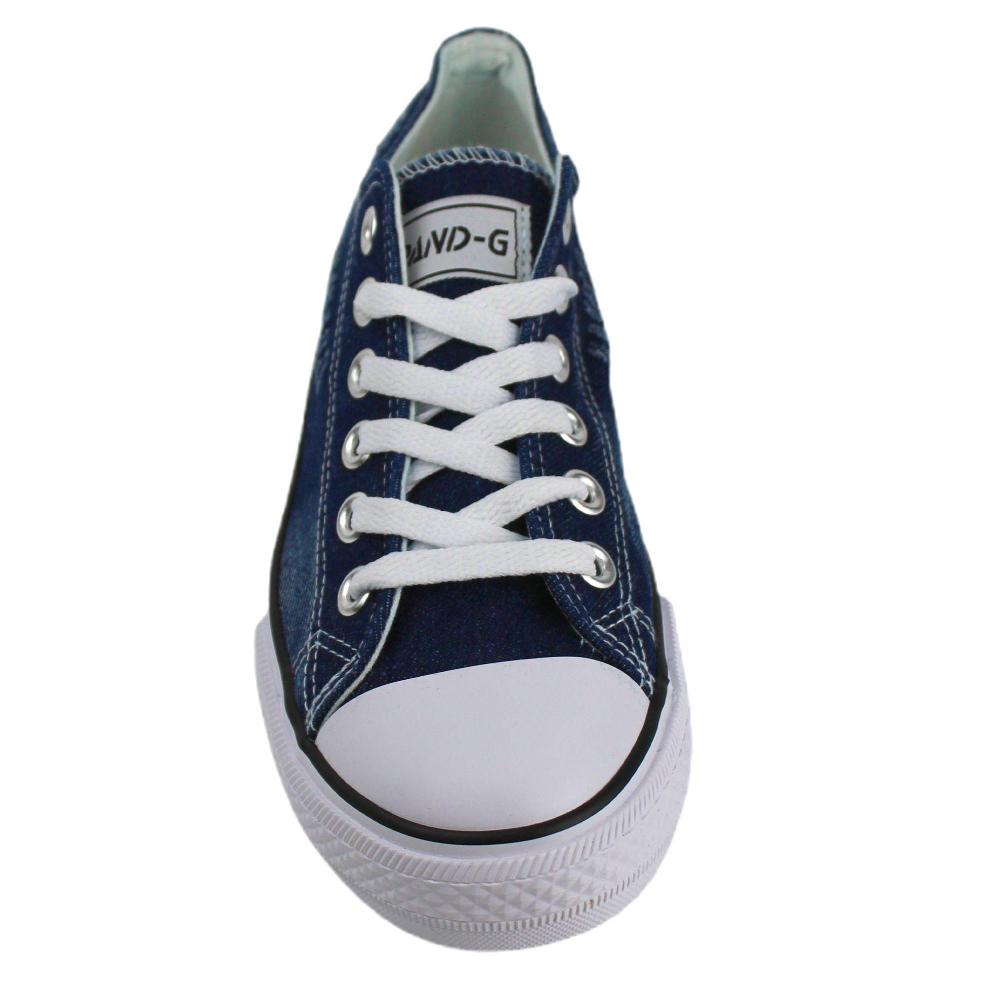 Zapatilla urbana de lona para mujer G1 Yassne Azul-2