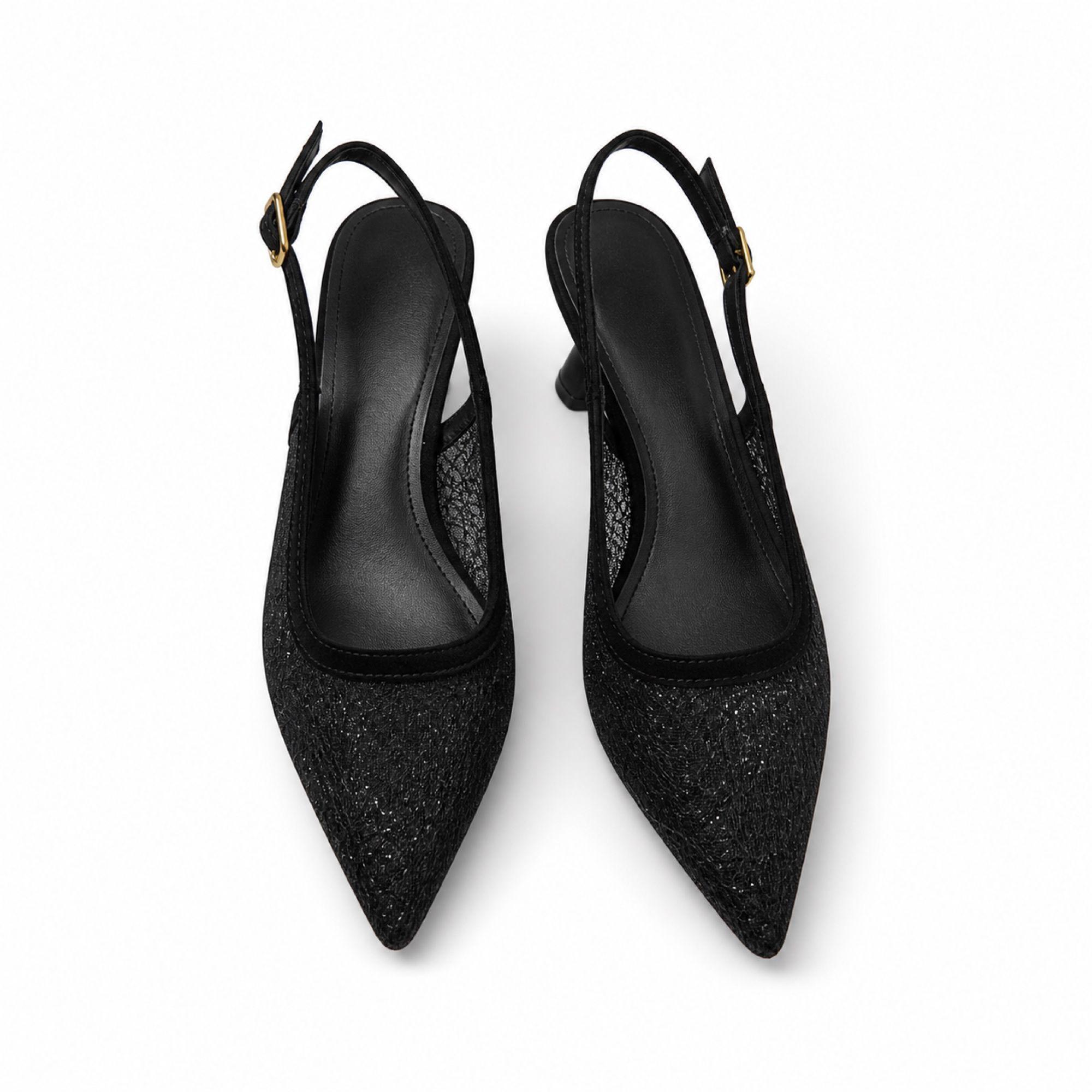 Sandalia Stiletto Mujer Malla Transparente Elegante HL11-3