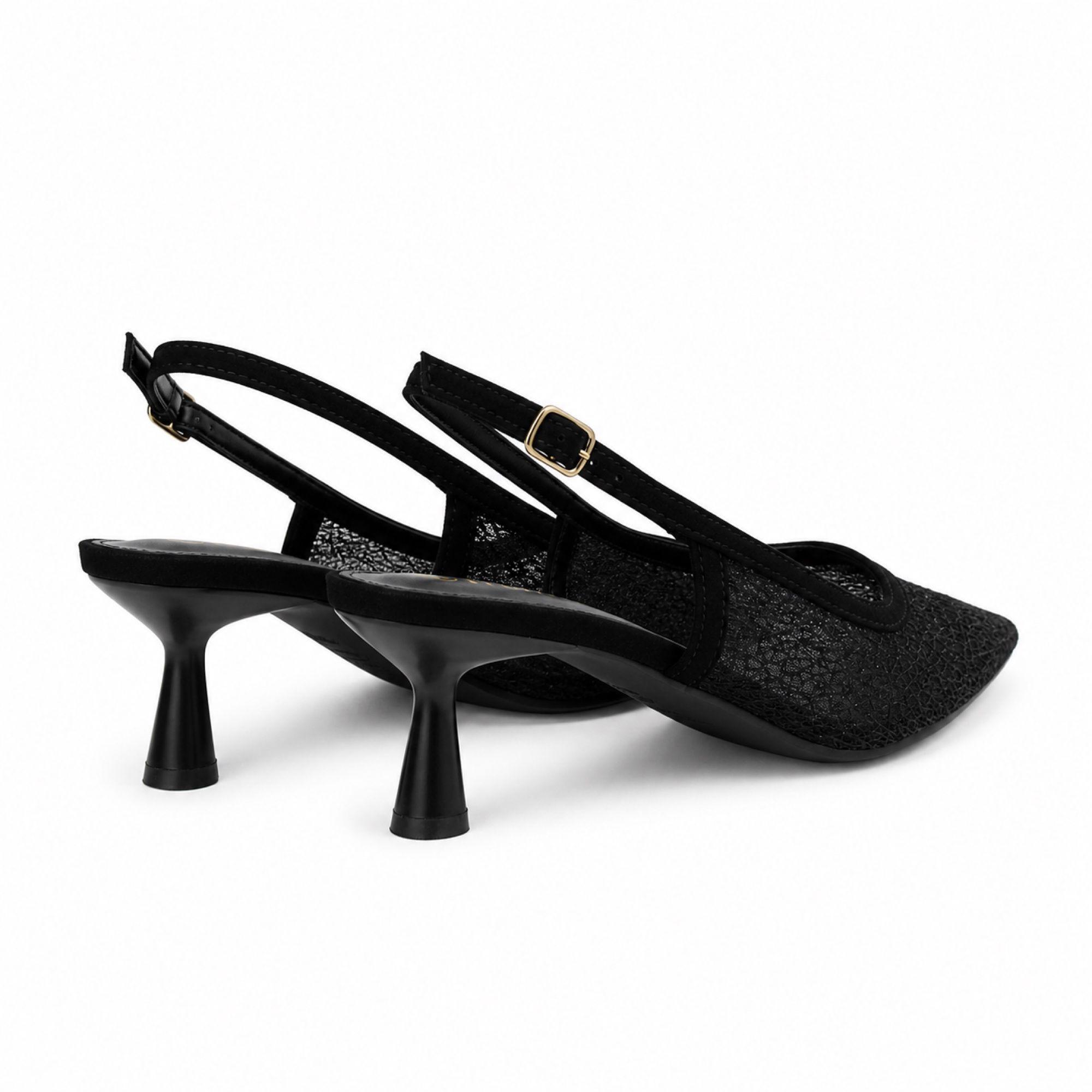 Sandalia Stiletto Mujer Malla Transparente Elegante HL11-4