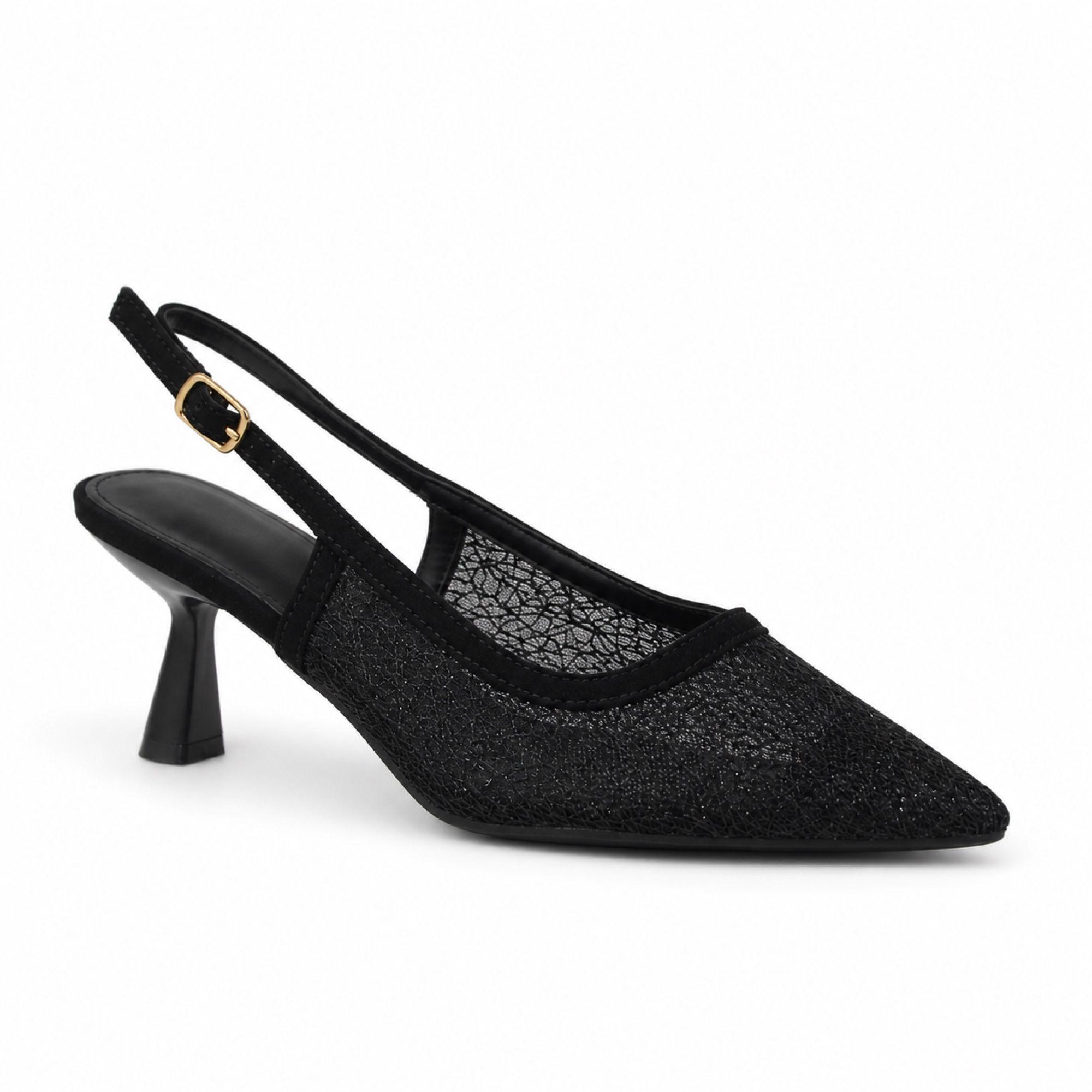 Sandalia Stiletto Mujer Malla Transparente Elegante HL11-5