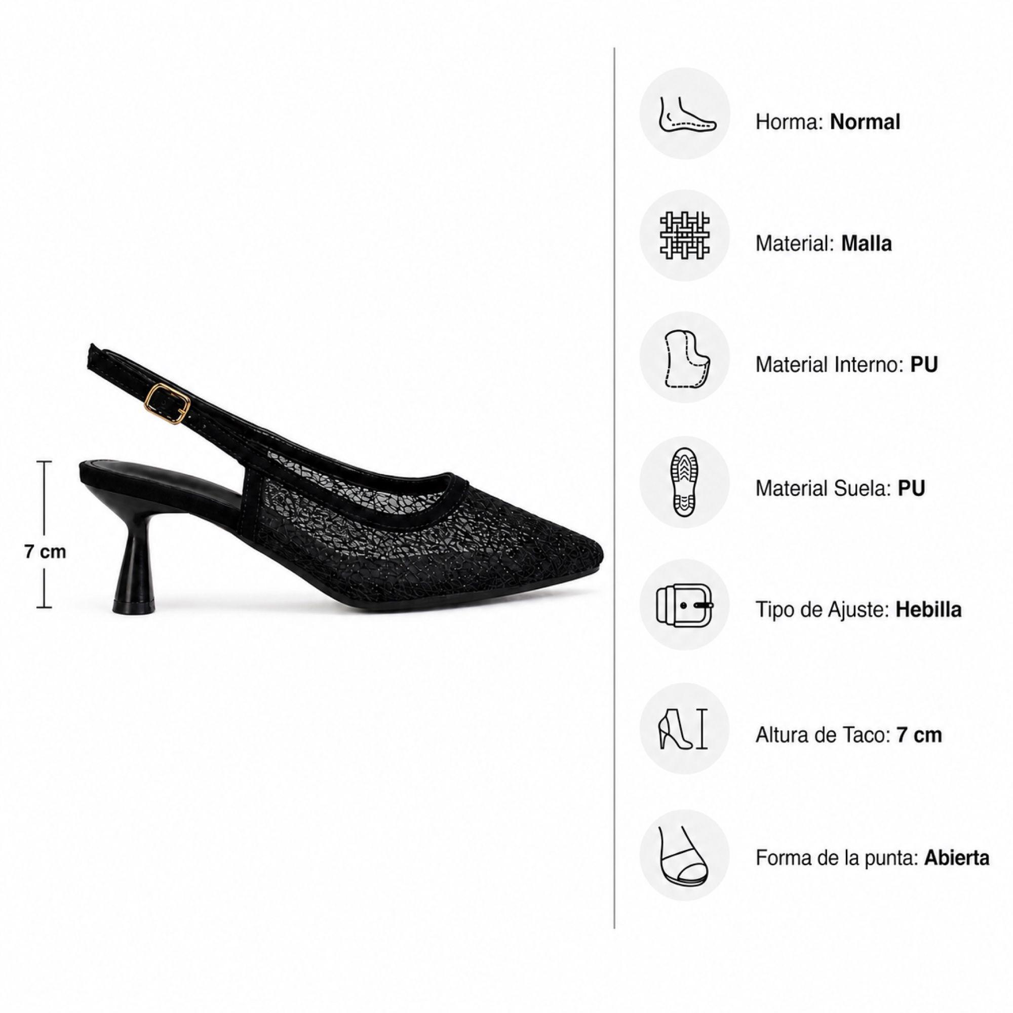 Sandalia Stiletto Mujer Malla Transparente Elegante HL11-7