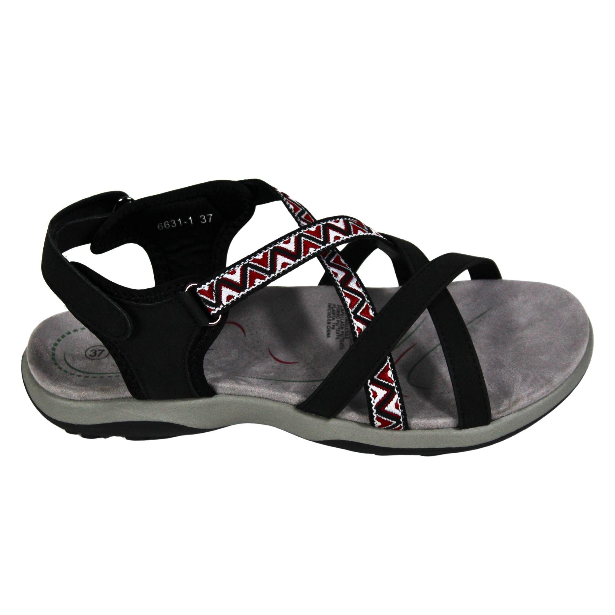 Sandalias Bajas Outdoor Mujer 6631 Negro-1