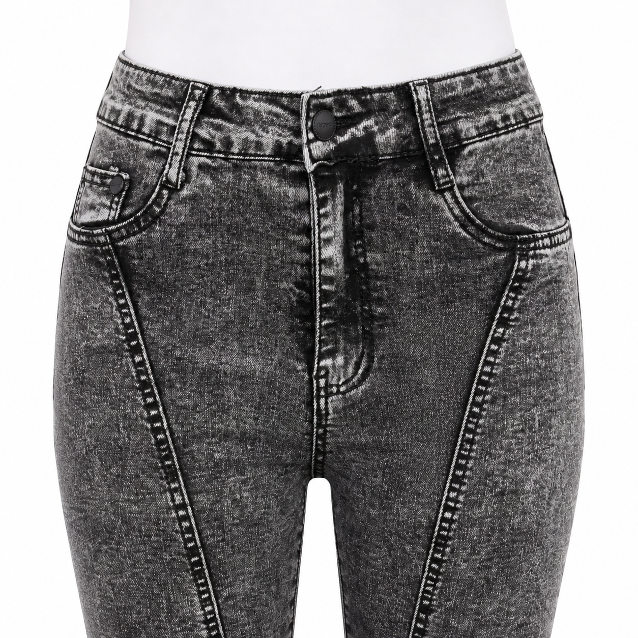 Jeans Mujer Flare  Gris Tiro Alto J9358-3